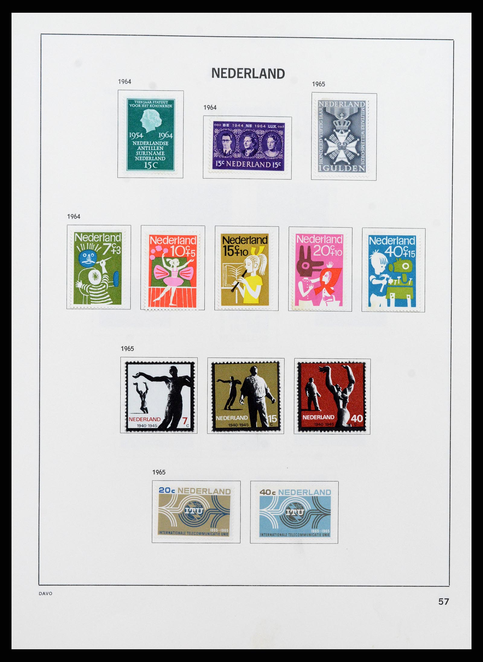 37713 056 - Postzegelverzameling 37713 Nederland 1864-1980.