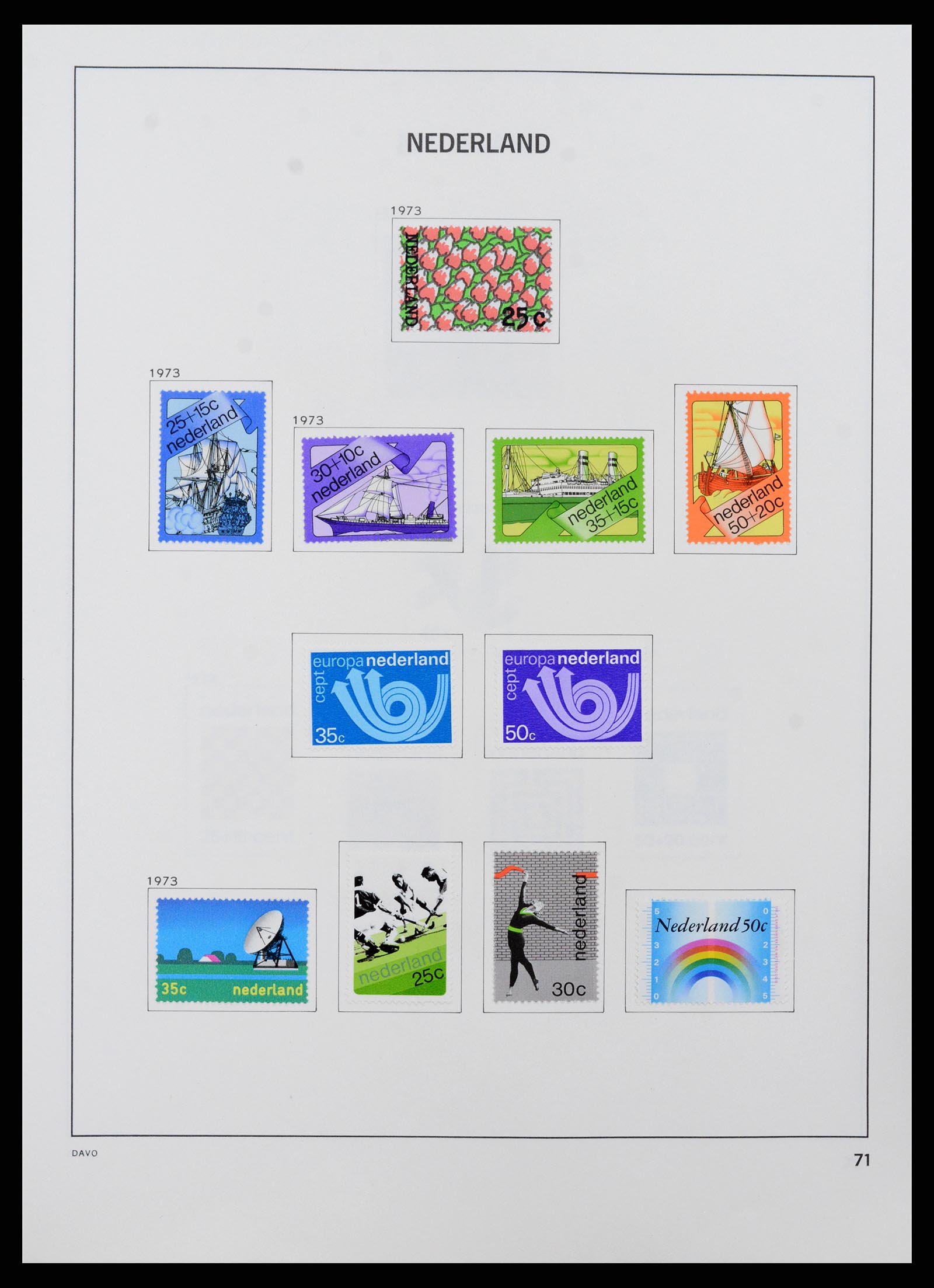 37713 071 - Postzegelverzameling 37713 Nederland 1864-1980.