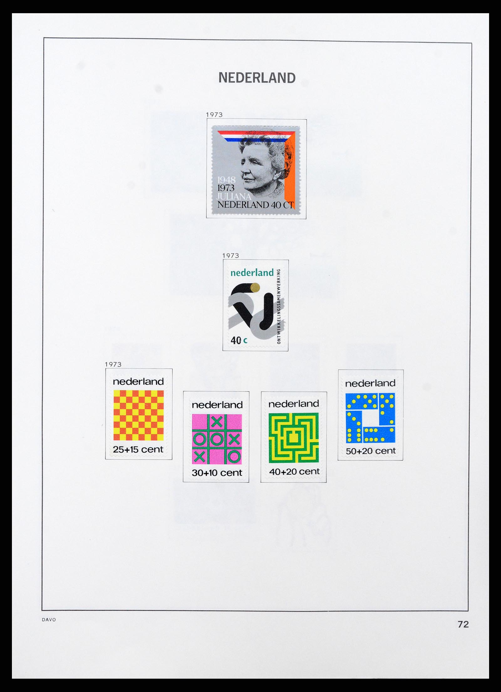 37713 072 - Postzegelverzameling 37713 Nederland 1864-1980.
