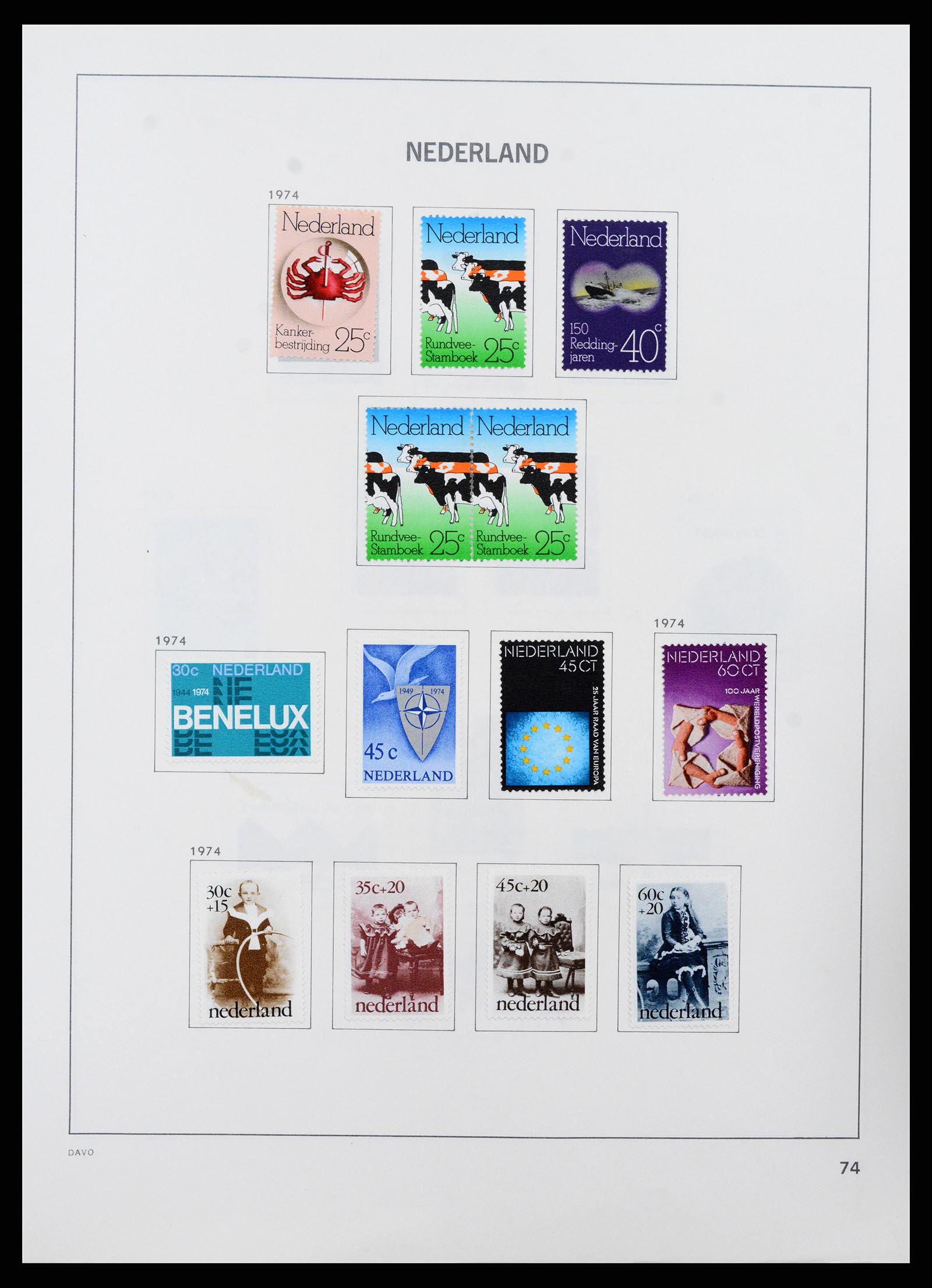 37713 074 - Postzegelverzameling 37713 Nederland 1864-1980.
