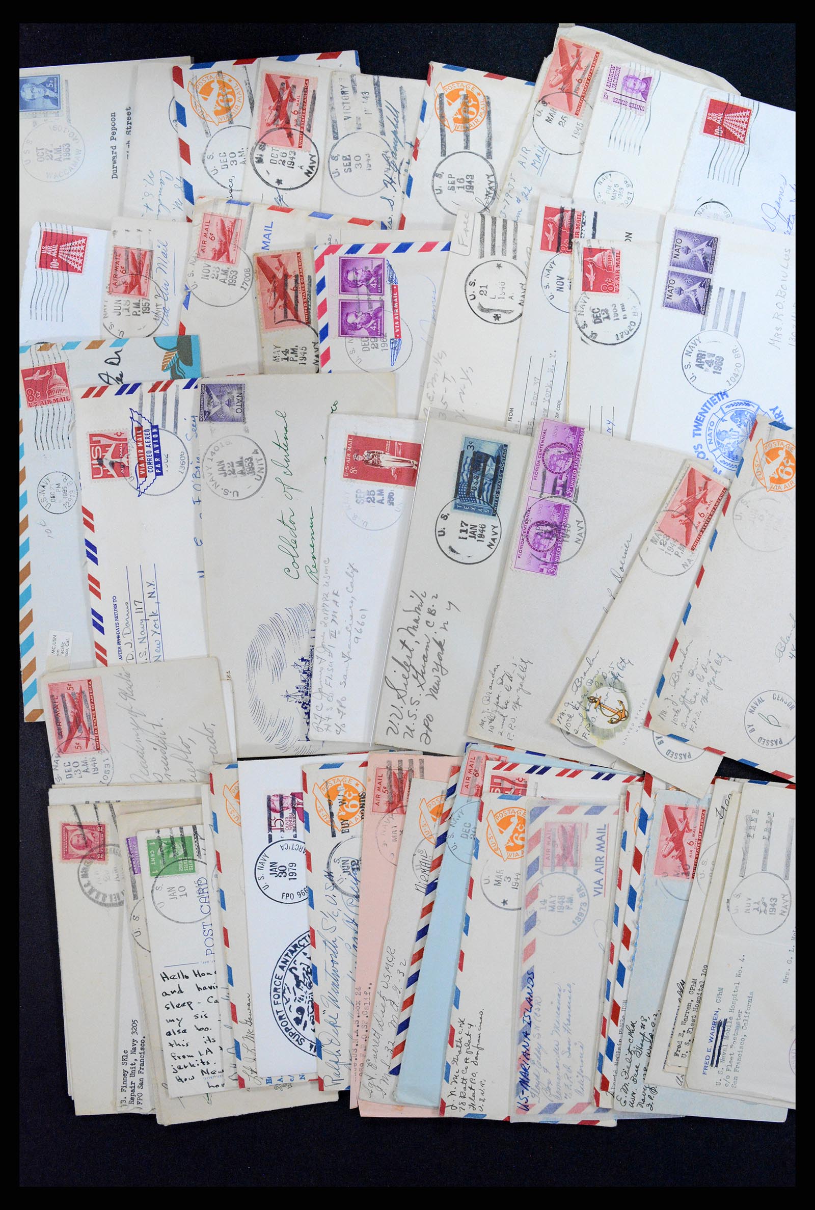 37718 002 - Postzegelverzameling 37718 USA brieven 1914-1970.