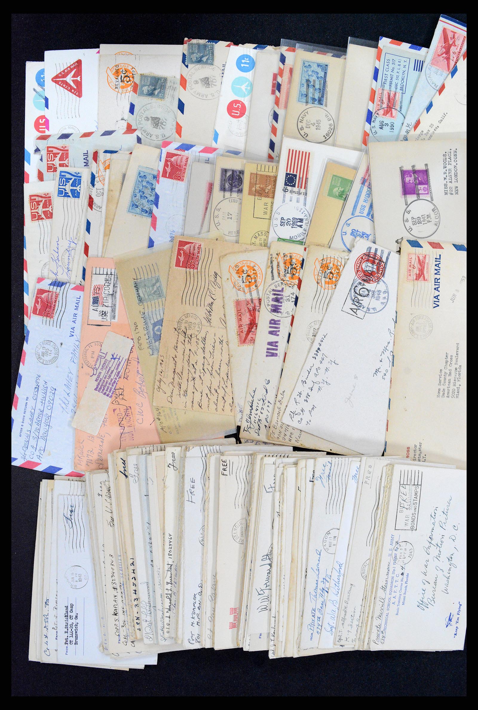 37718 006 - Postzegelverzameling 37718 USA brieven 1914-1970.