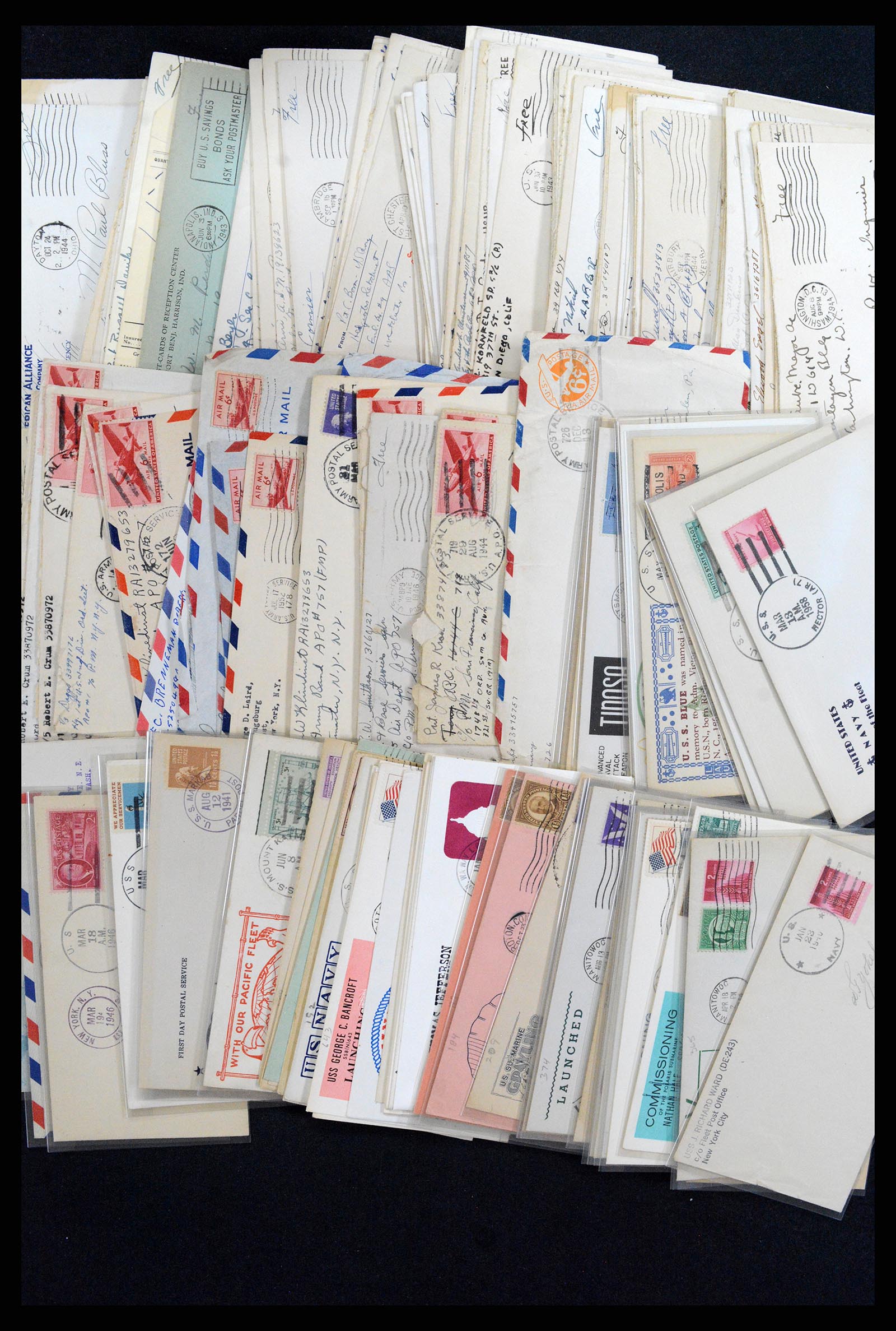 37718 007 - Postzegelverzameling 37718 USA brieven 1914-1970.