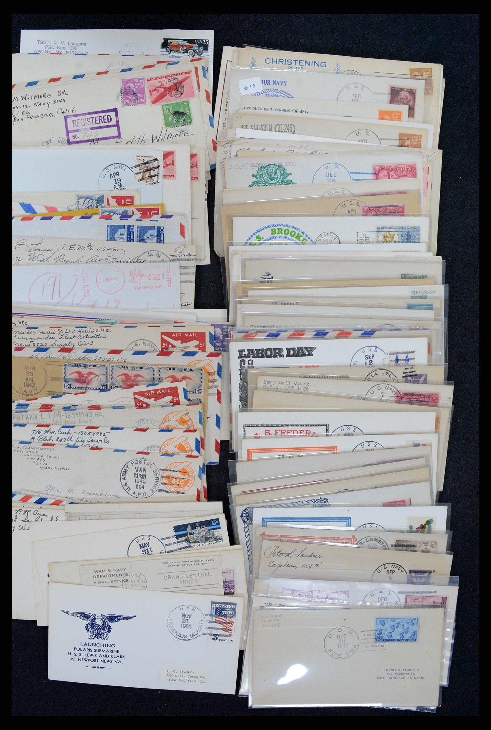 37718 012 - Postzegelverzameling 37718 USA brieven 1914-1970.