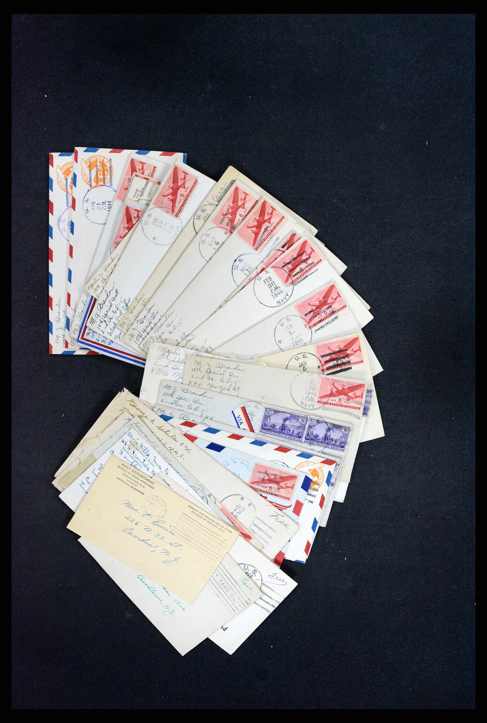 37718 016 - Postzegelverzameling 37718 USA brieven 1914-1970.