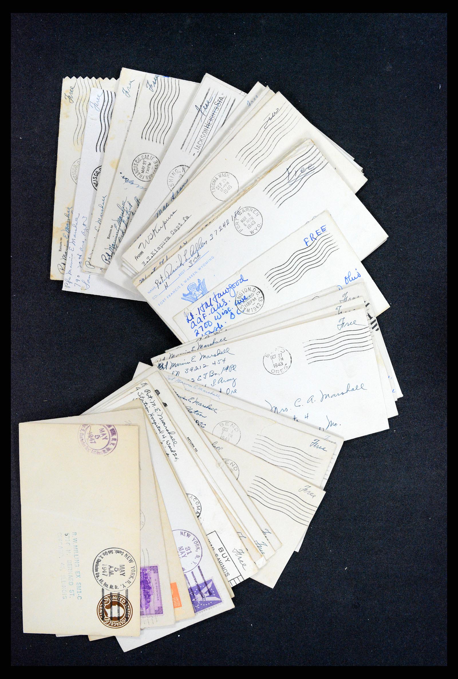 37718 017 - Postzegelverzameling 37718 USA brieven 1914-1970.