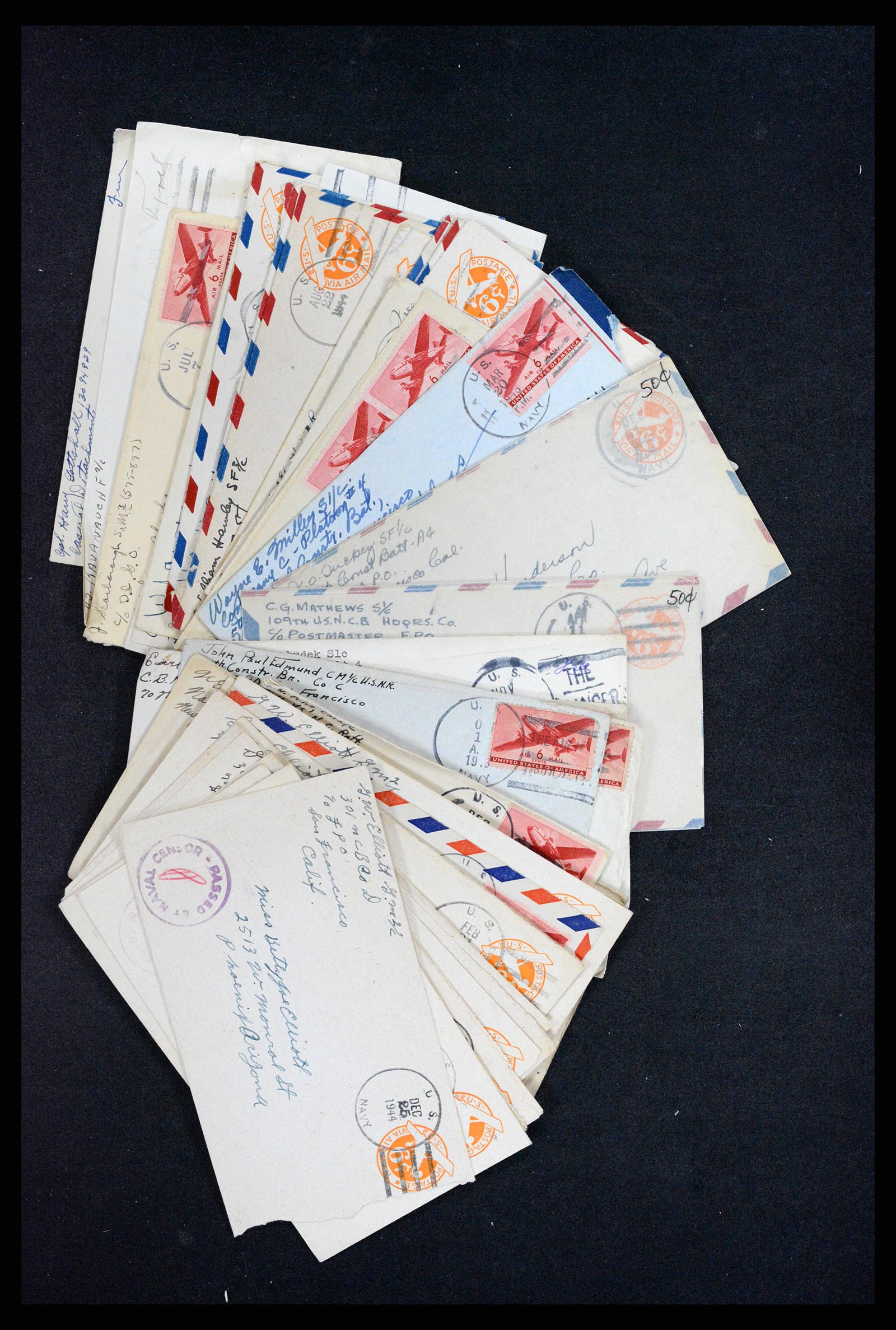 37718 018 - Postzegelverzameling 37718 USA brieven 1914-1970.