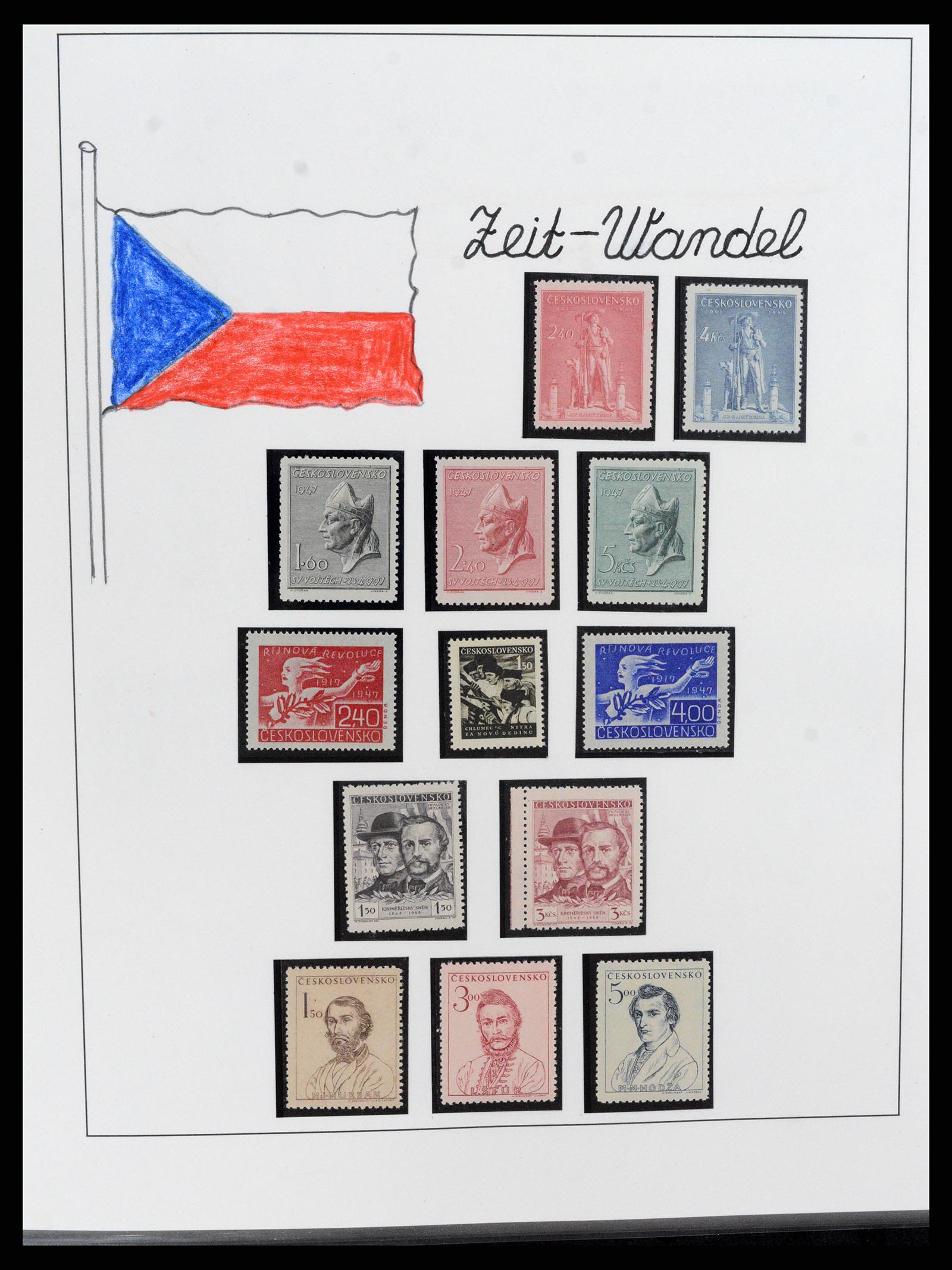 37725 001 - Postzegelverzameling 37725 Tsjechoslowakije/Slowakije/Tsjechie 1918-2