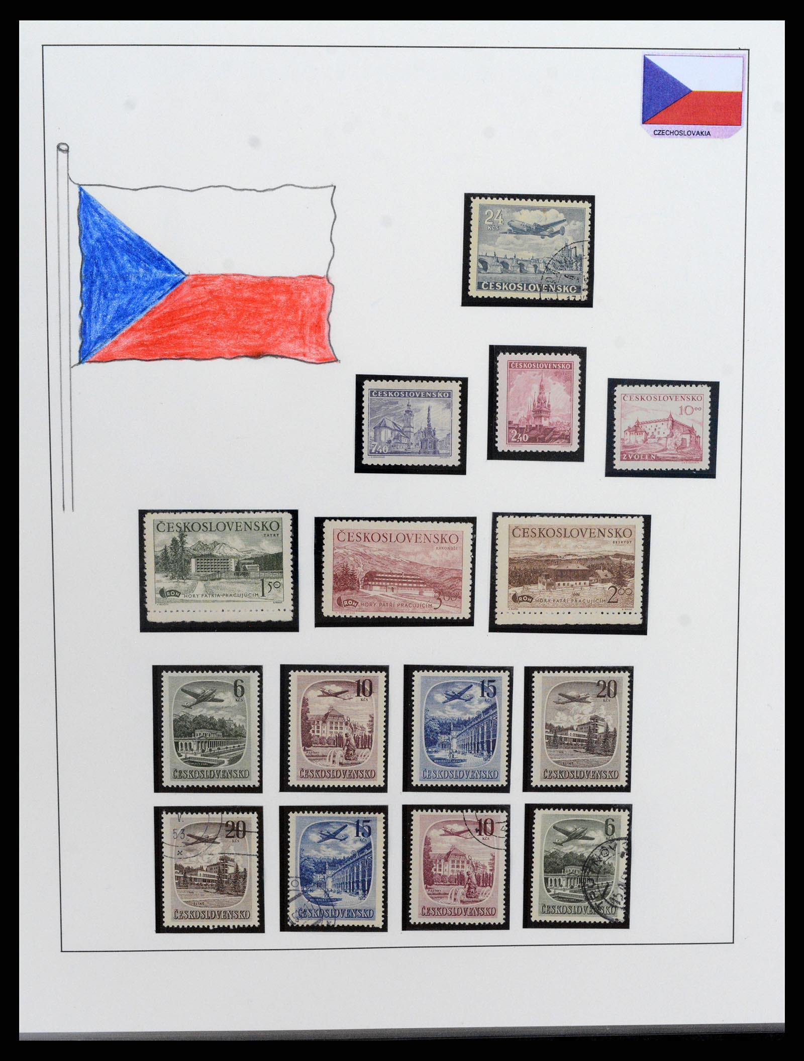 37725 020 - Postzegelverzameling 37725 Tsjechoslowakije/Slowakije/Tsjechie 1918-2
