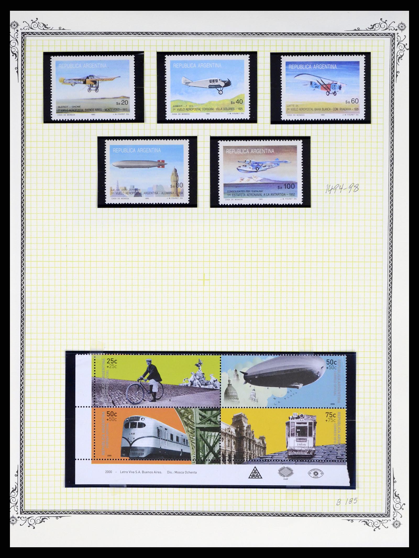 37728 009 - Postzegelverzameling 37728 Motief luchtpost 1930-2000.