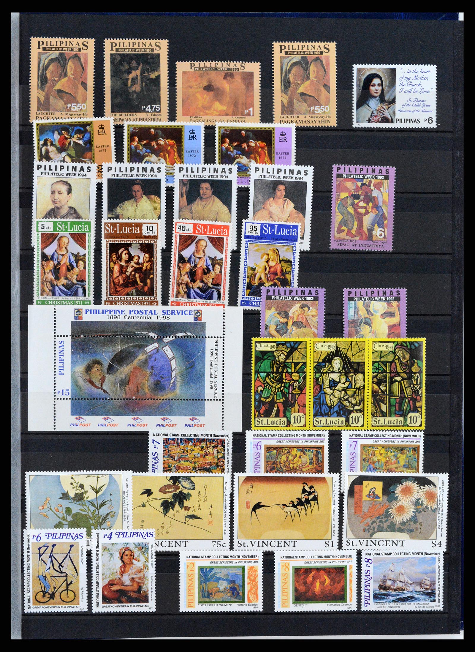 37737 015 - Postzegelverzameling 37737 Motief Kunst 1950-2000.