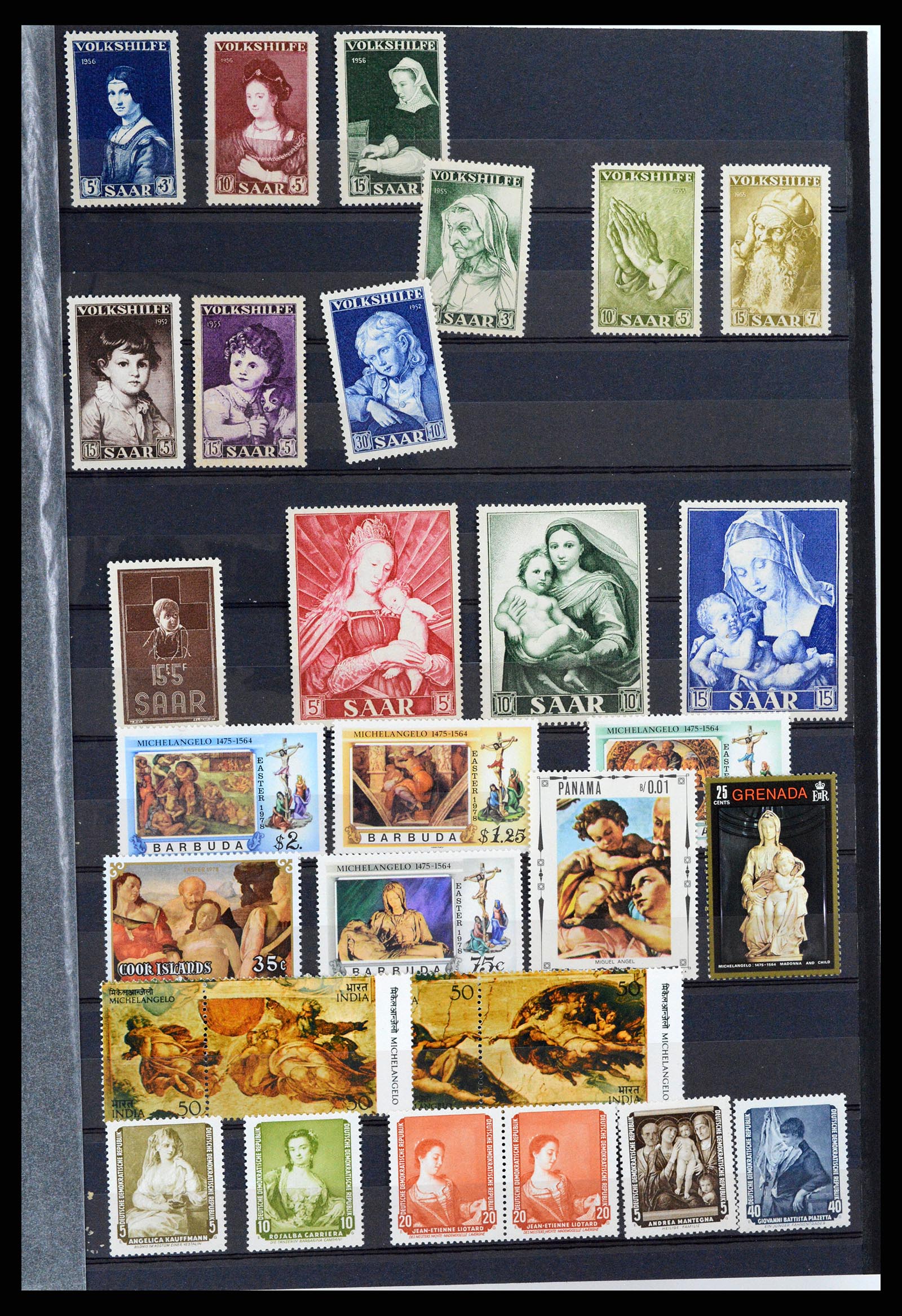 37737 033 - Postzegelverzameling 37737 Motief Kunst 1950-2000.