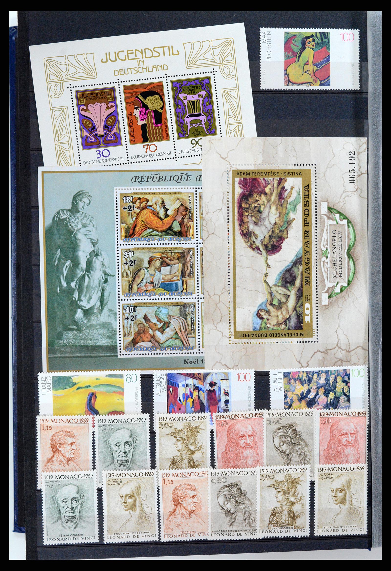 37737 040 - Postzegelverzameling 37737 Motief Kunst 1950-2000.
