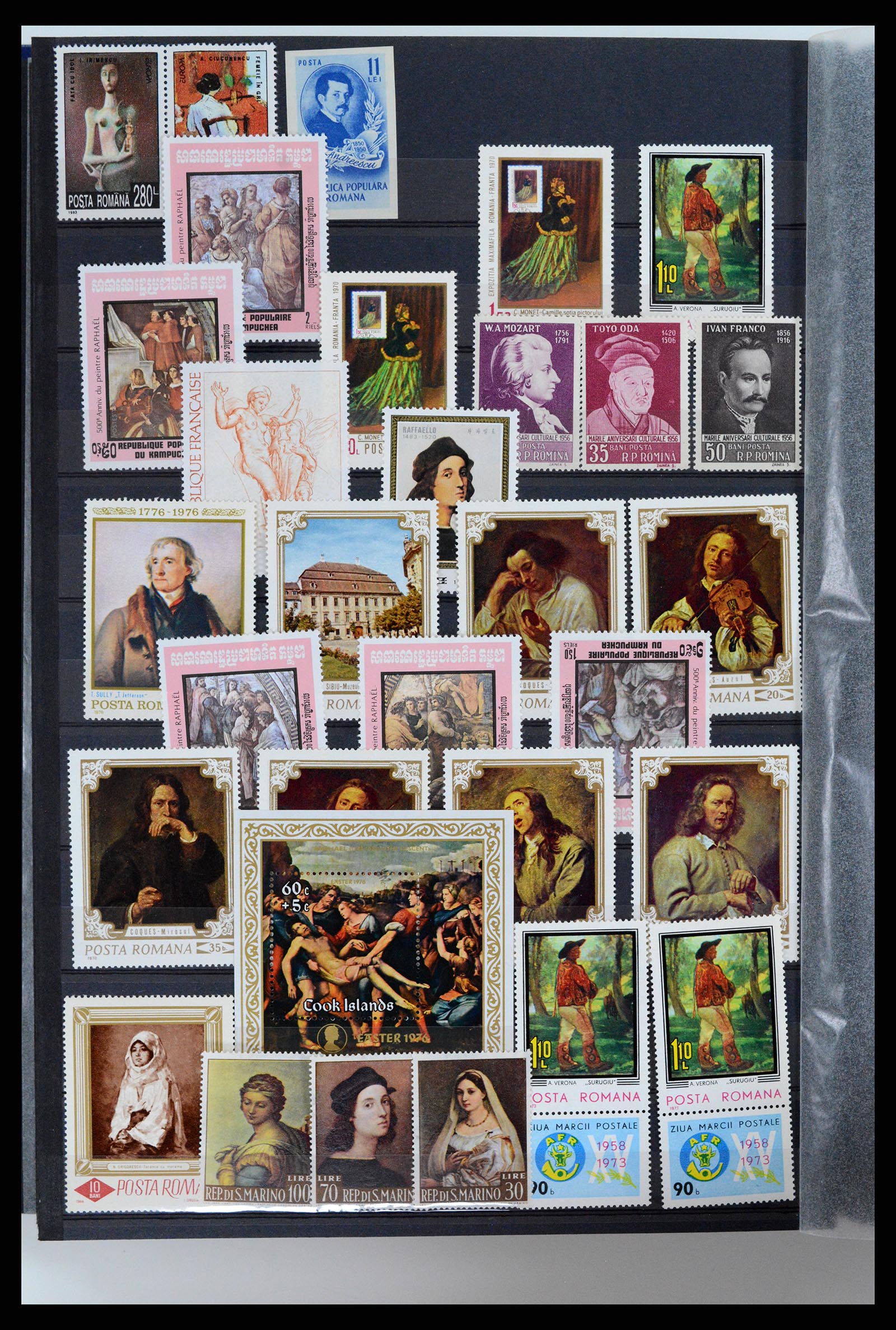 37737 056 - Postzegelverzameling 37737 Motief Kunst 1950-2000.