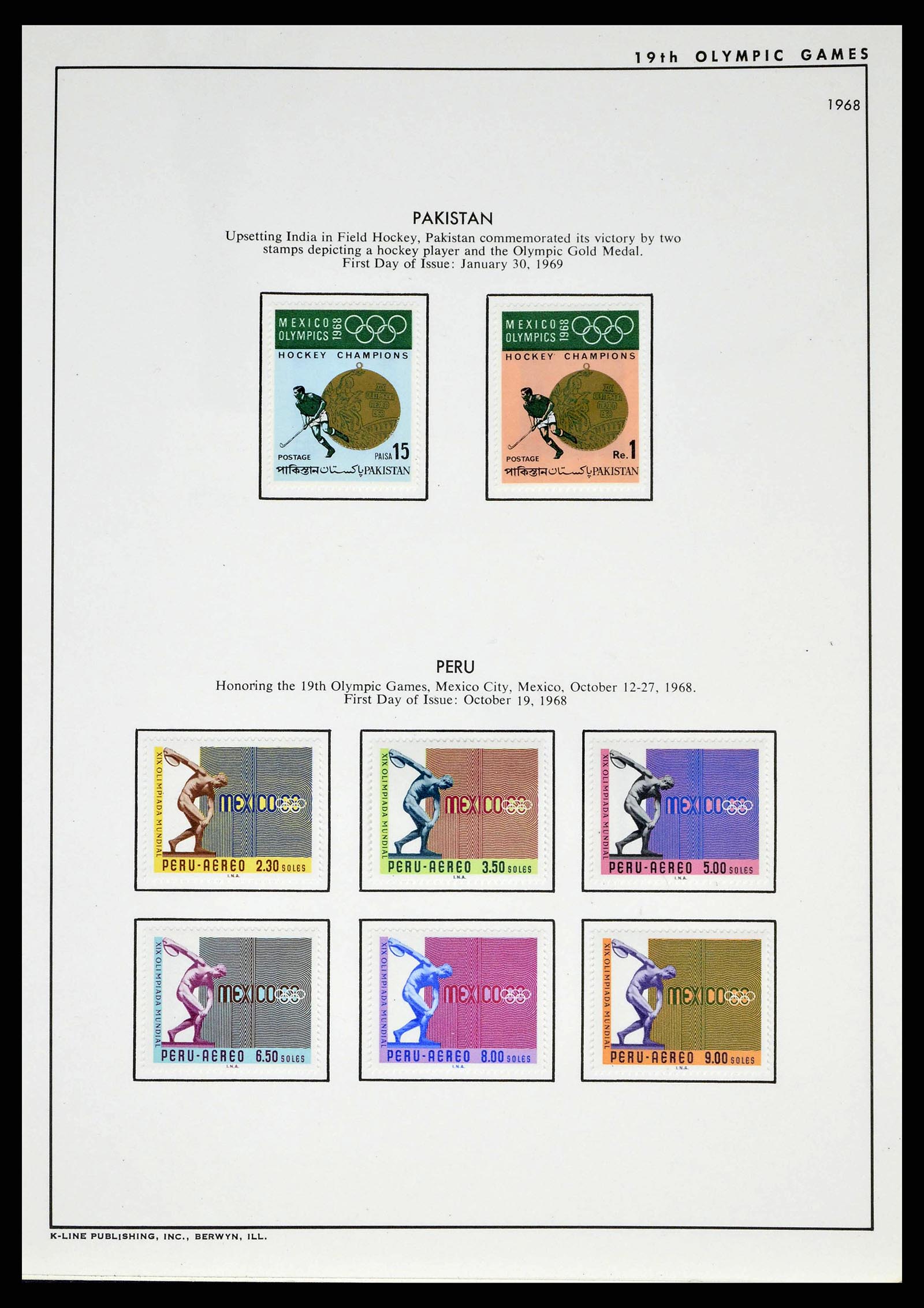 37738 0045 - Postzegelverzameling 37738 Olympische spelen 1920-1984.