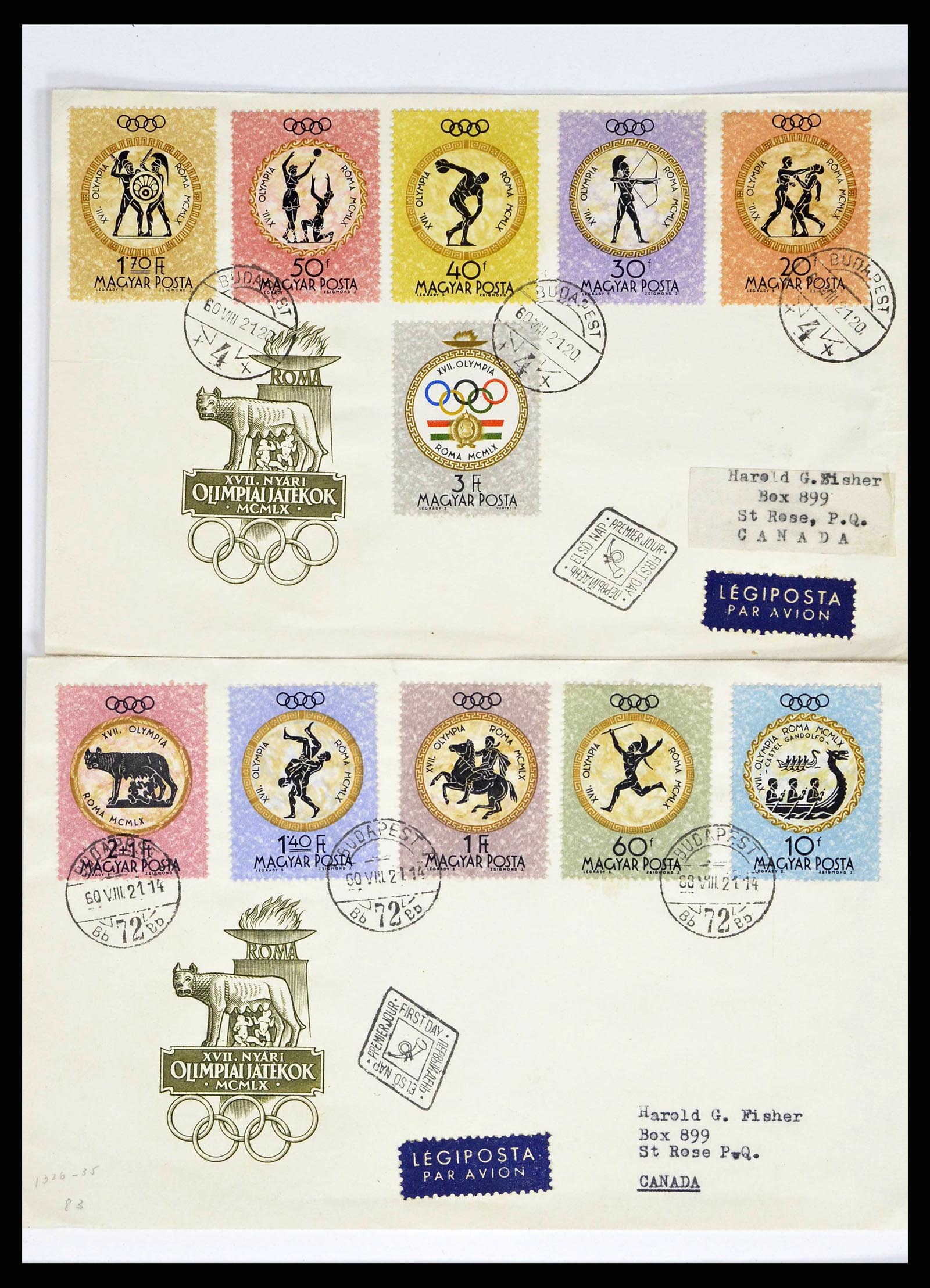 37738 1517 - Stamp collection 37738 Olympic Games 1920-1984.