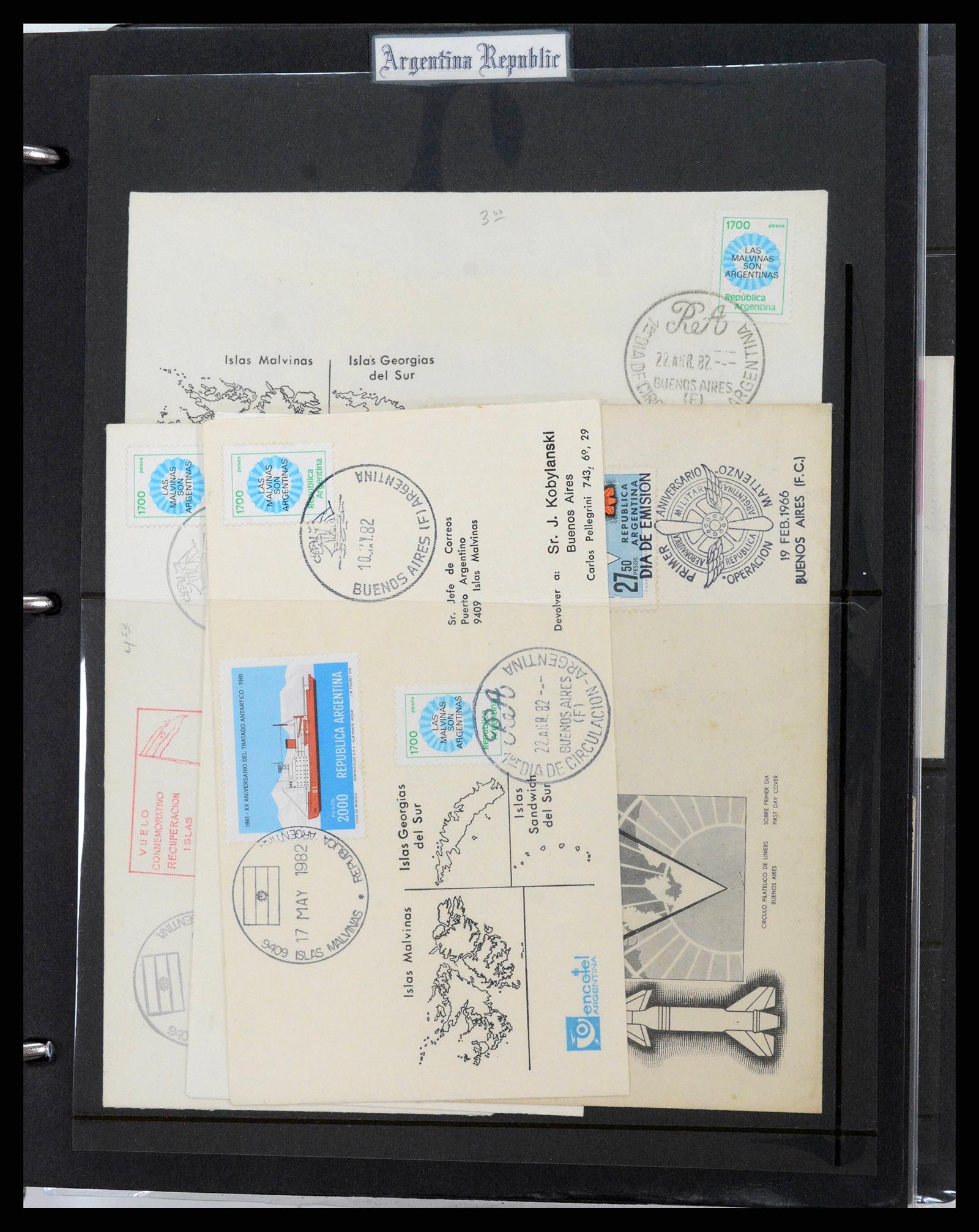 37745 0008 - Postzegelverzameling 37745 Argentinië brieven 1851-1986.