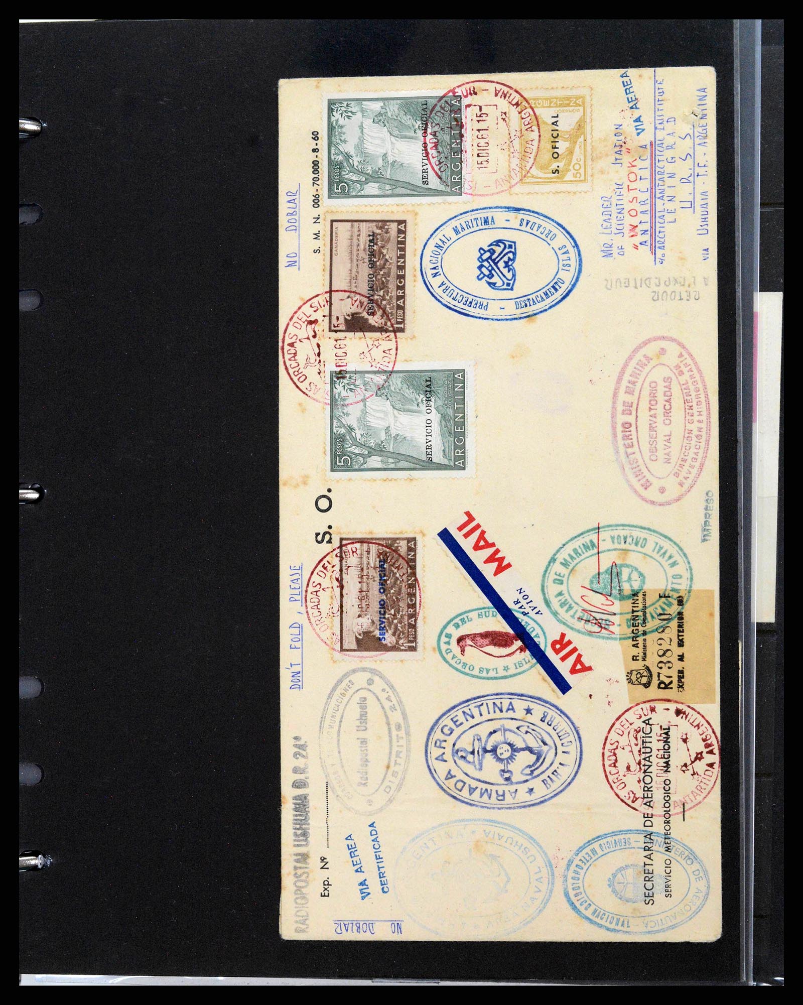37745 0009 - Postzegelverzameling 37745 Argentinië brieven 1851-1986.