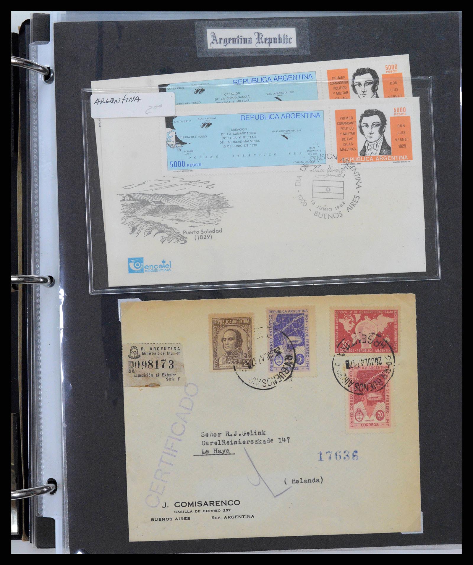 37745 0039 - Stamp collection 37745 Argentina covers 1851-1986.