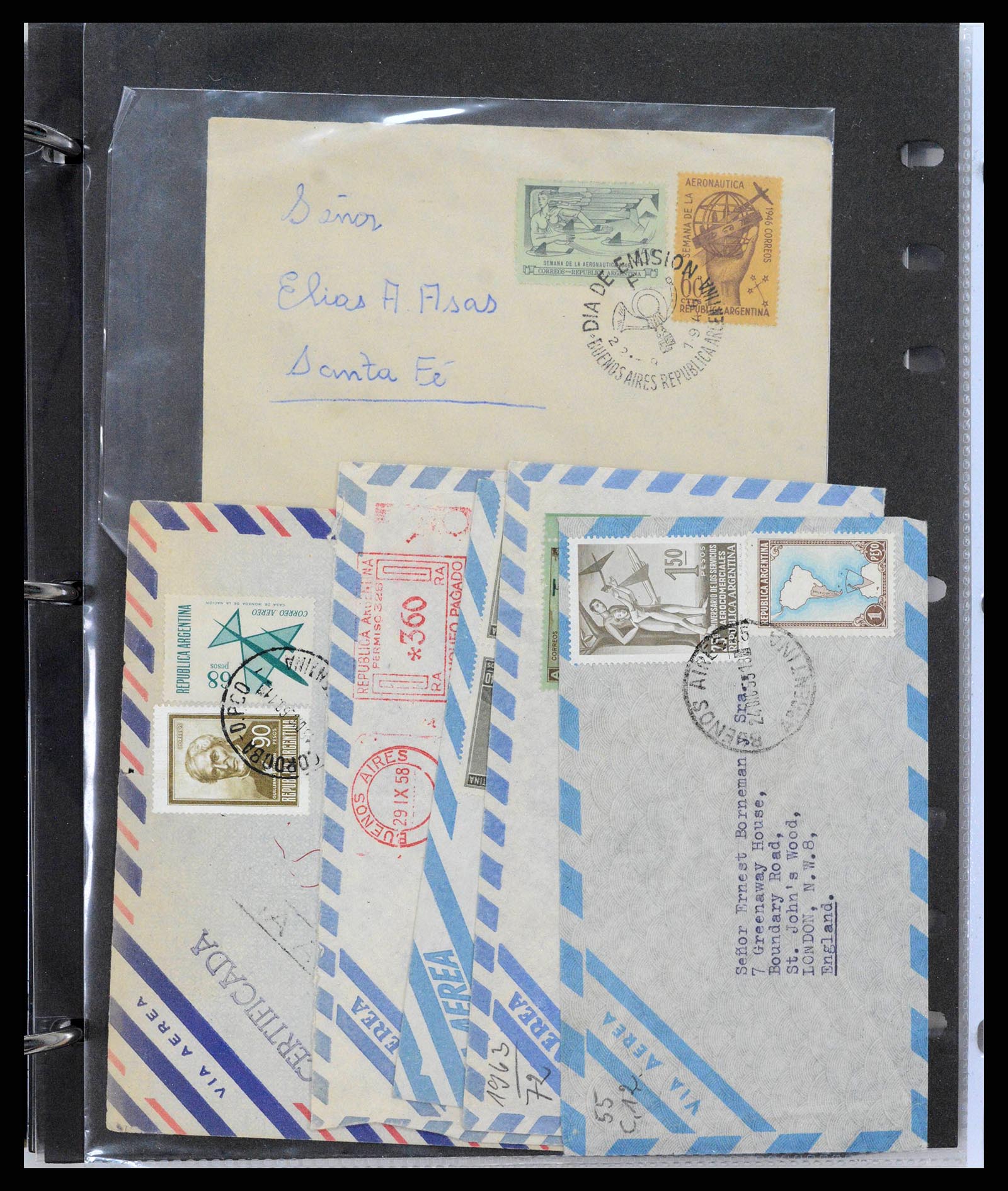 37745 0045 - Postzegelverzameling 37745 Argentinië brieven 1851-1986.