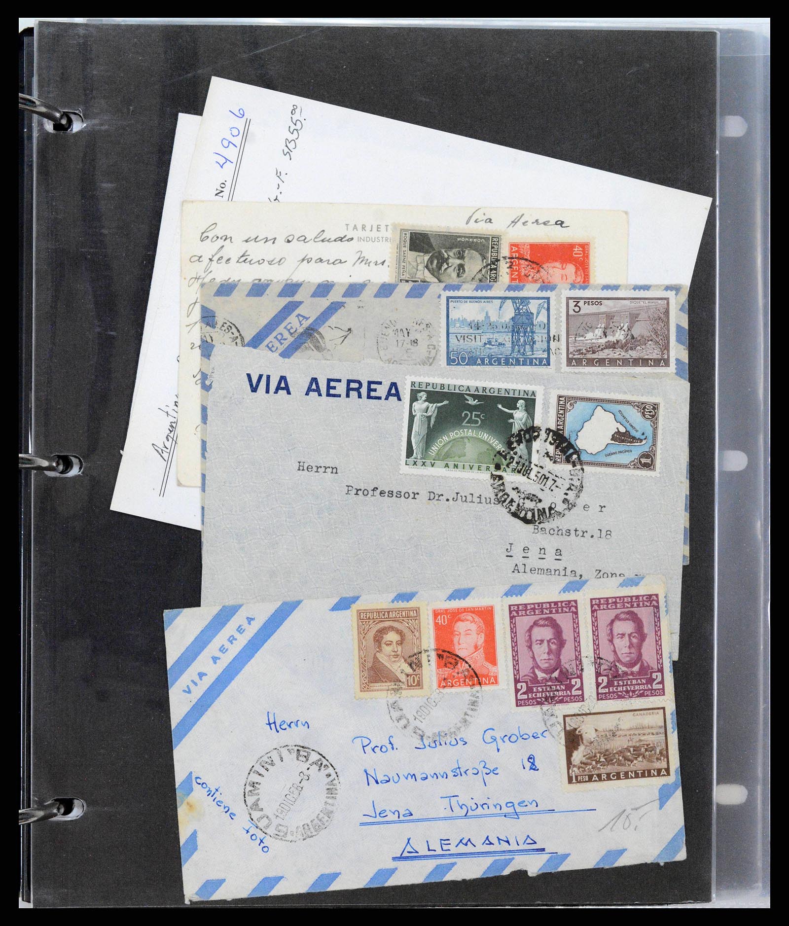 37745 0048 - Postzegelverzameling 37745 Argentinië brieven 1851-1986.
