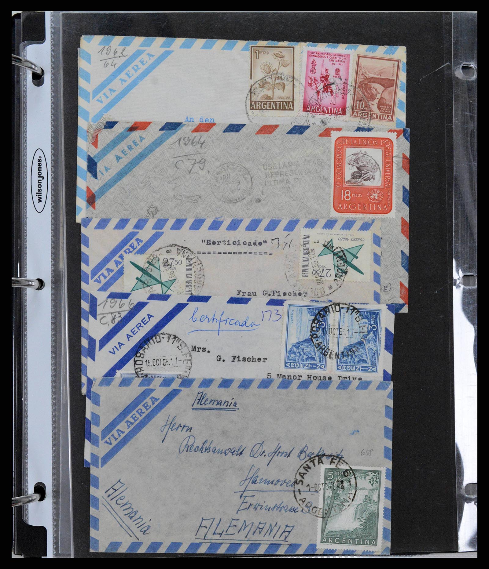37745 0049 - Postzegelverzameling 37745 Argentinië brieven 1851-1986.