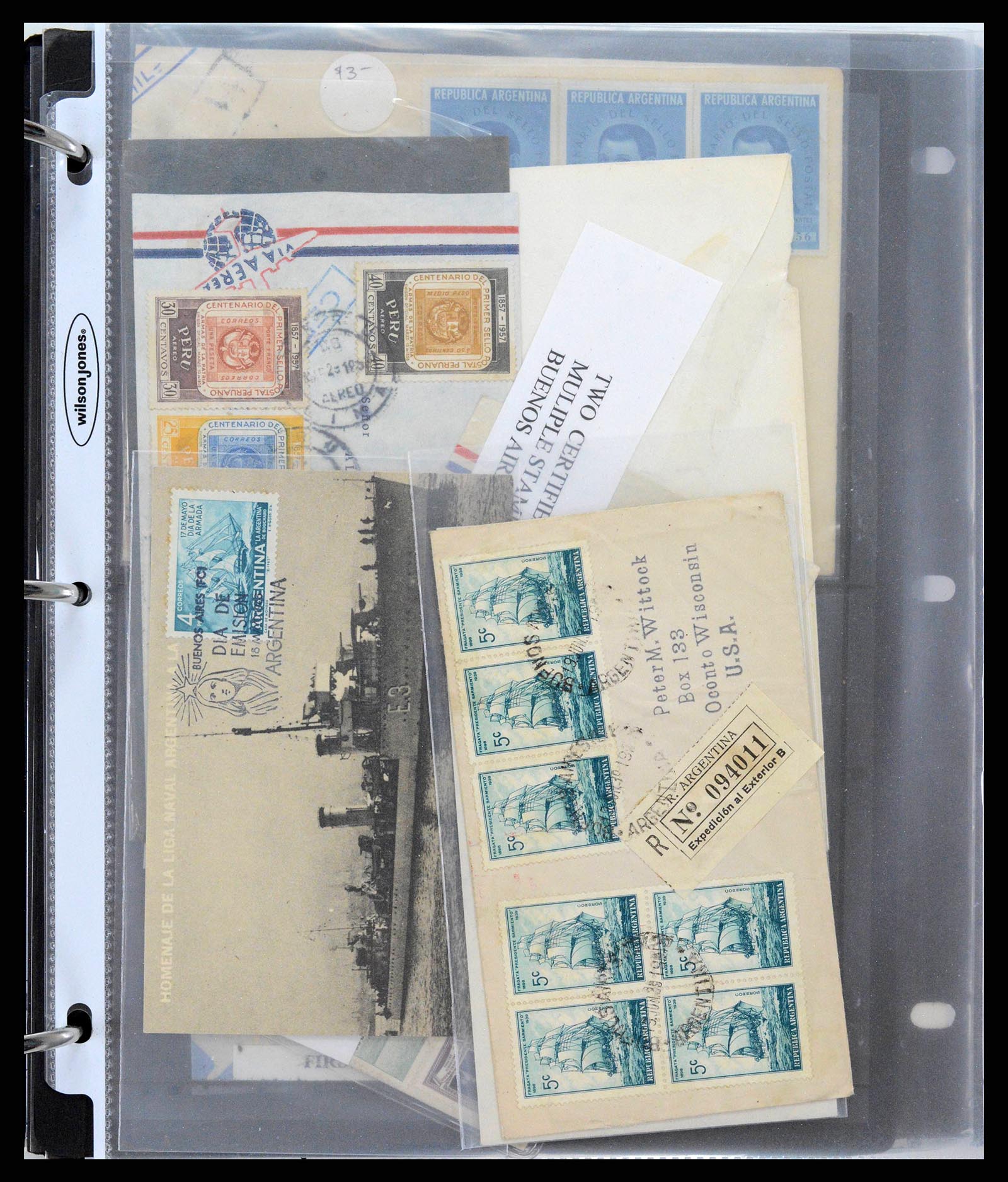 37745 0050 - Postzegelverzameling 37745 Argentinië brieven 1851-1986.