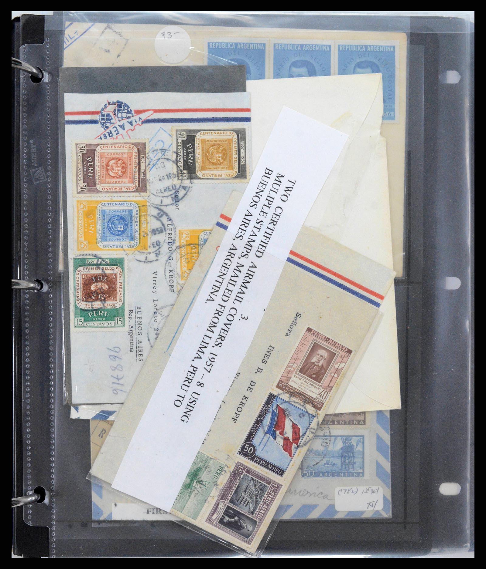 37745 0051 - Postzegelverzameling 37745 Argentinië brieven 1851-1986.