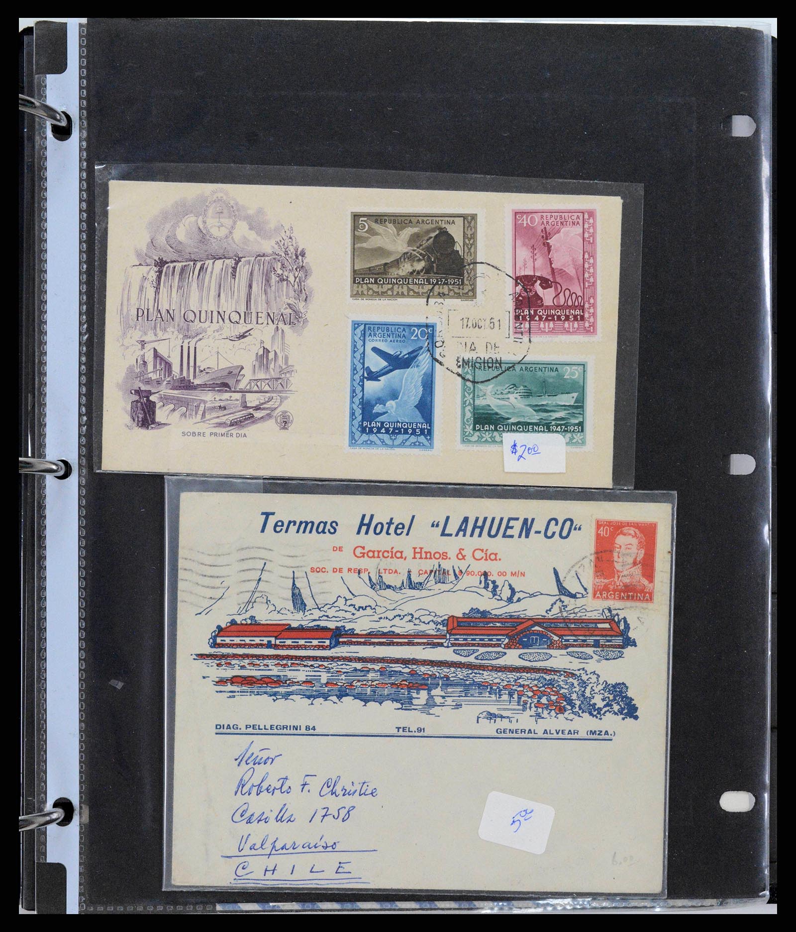 37745 0054 - Postzegelverzameling 37745 Argentinië brieven 1851-1986.