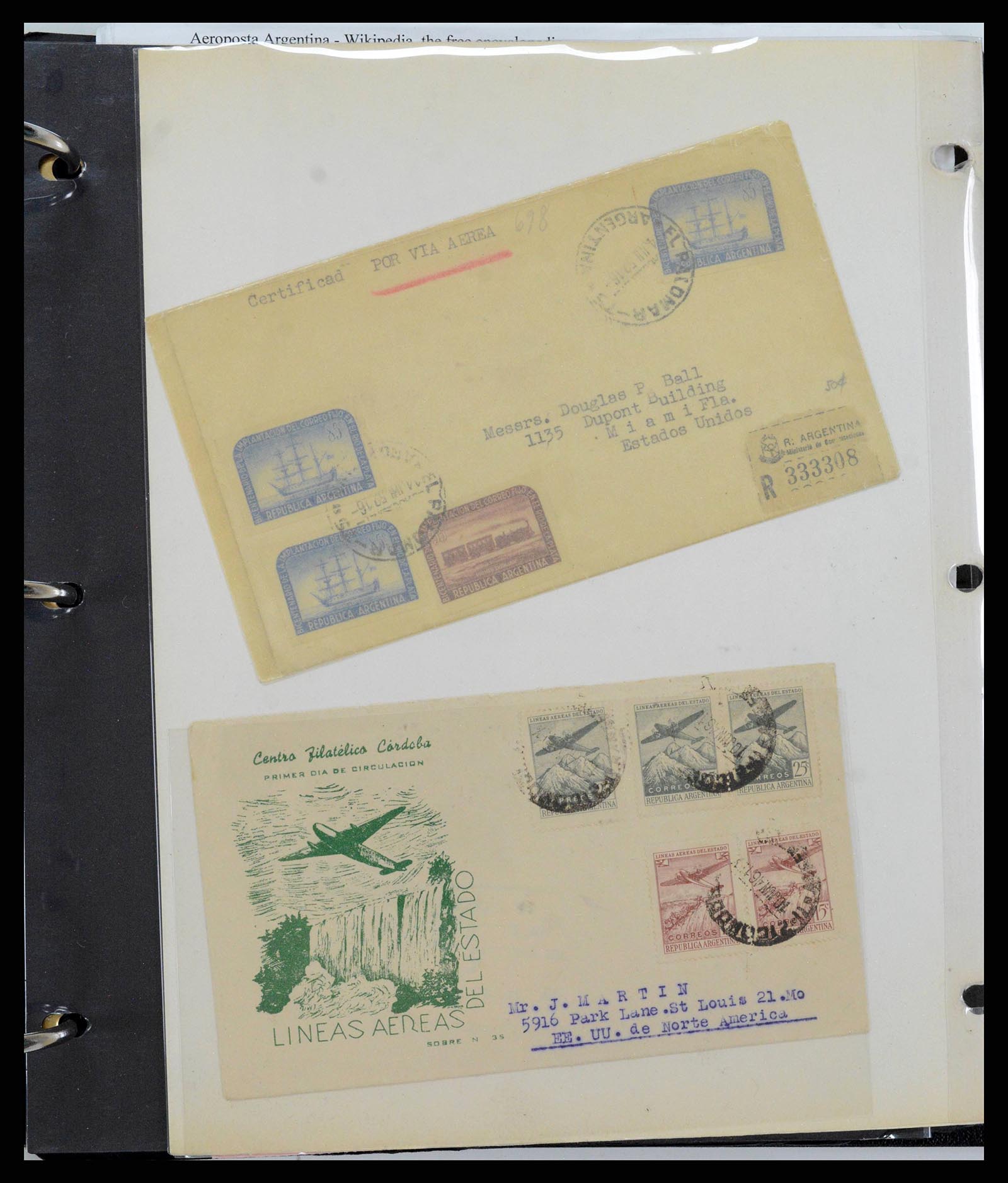 37745 0062 - Stamp collection 37745 Argentina covers 1851-1986.