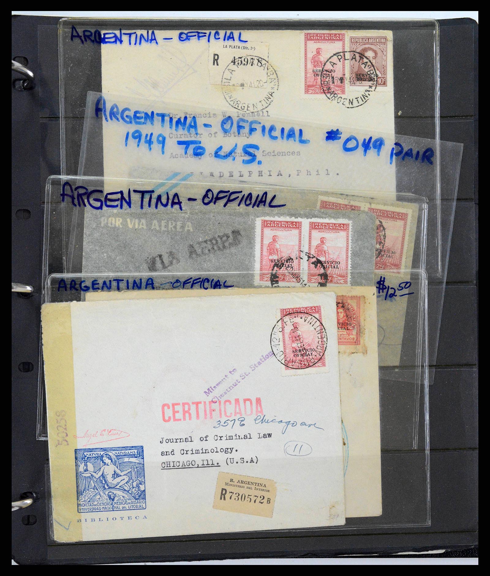 37745 0069 - Stamp collection 37745 Argentina covers 1851-1986.