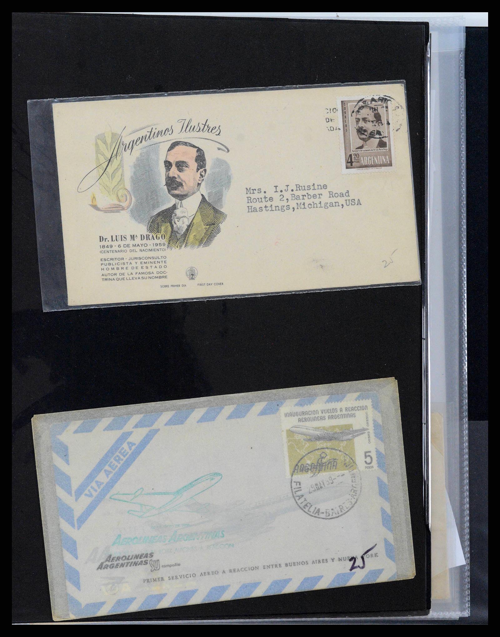 37745 0092 - Stamp collection 37745 Argentina covers 1851-1986.