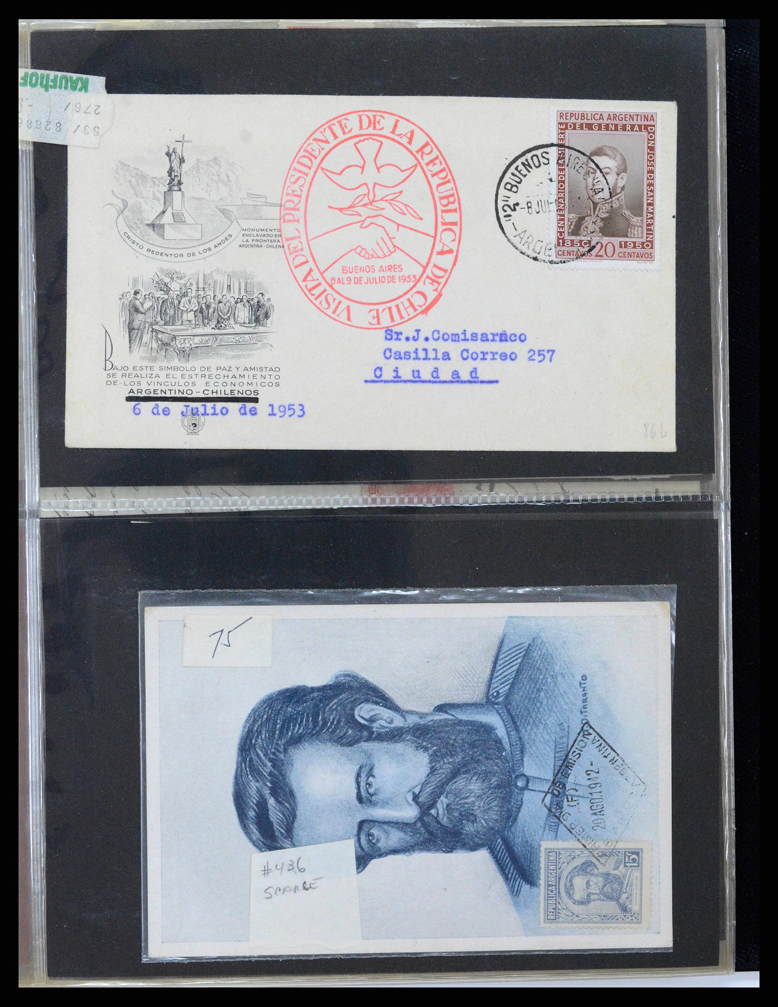 37745 0192 - Stamp collection 37745 Argentina covers 1851-1986.
