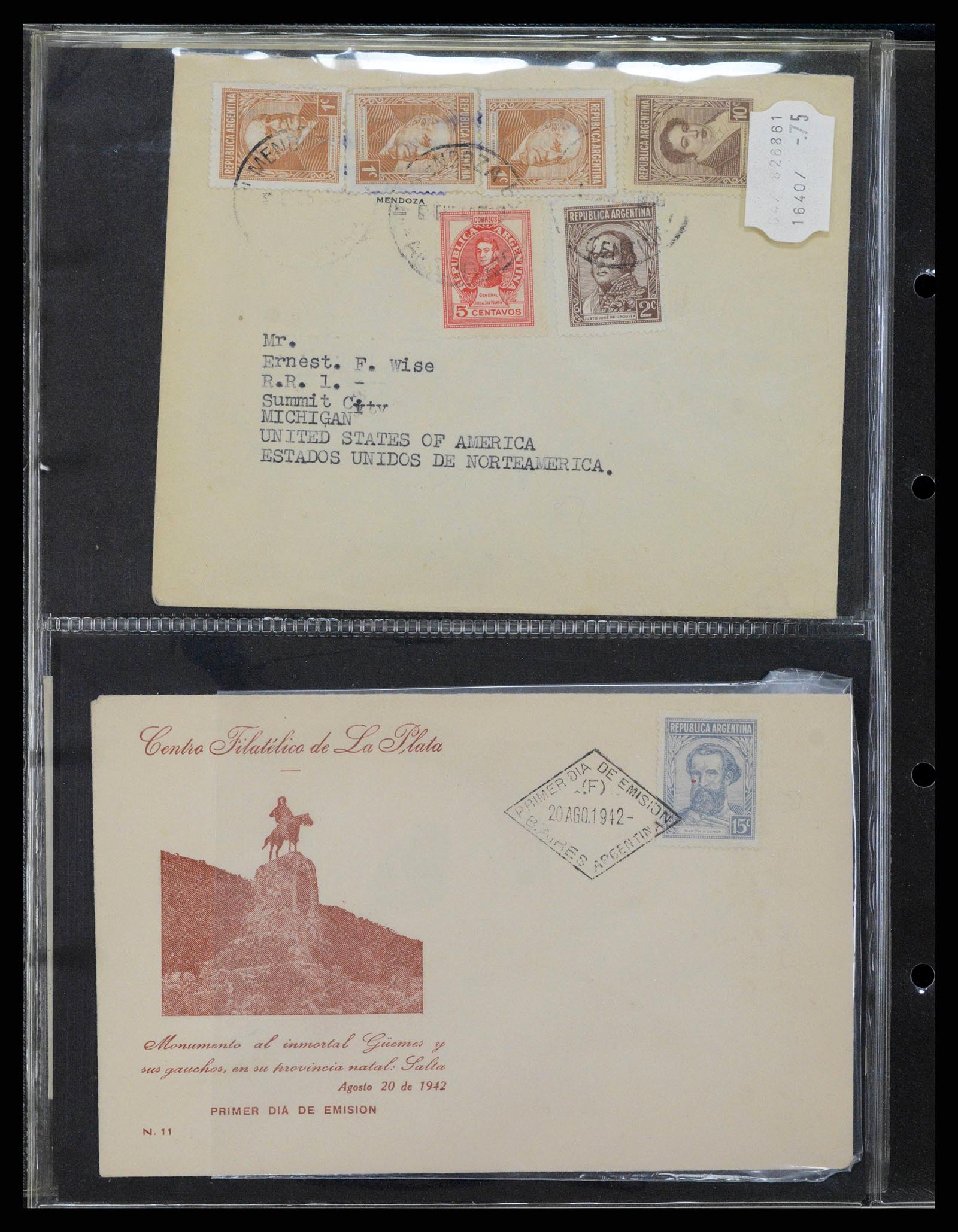 37745 0209 - Stamp collection 37745 Argentina covers 1851-1986.
