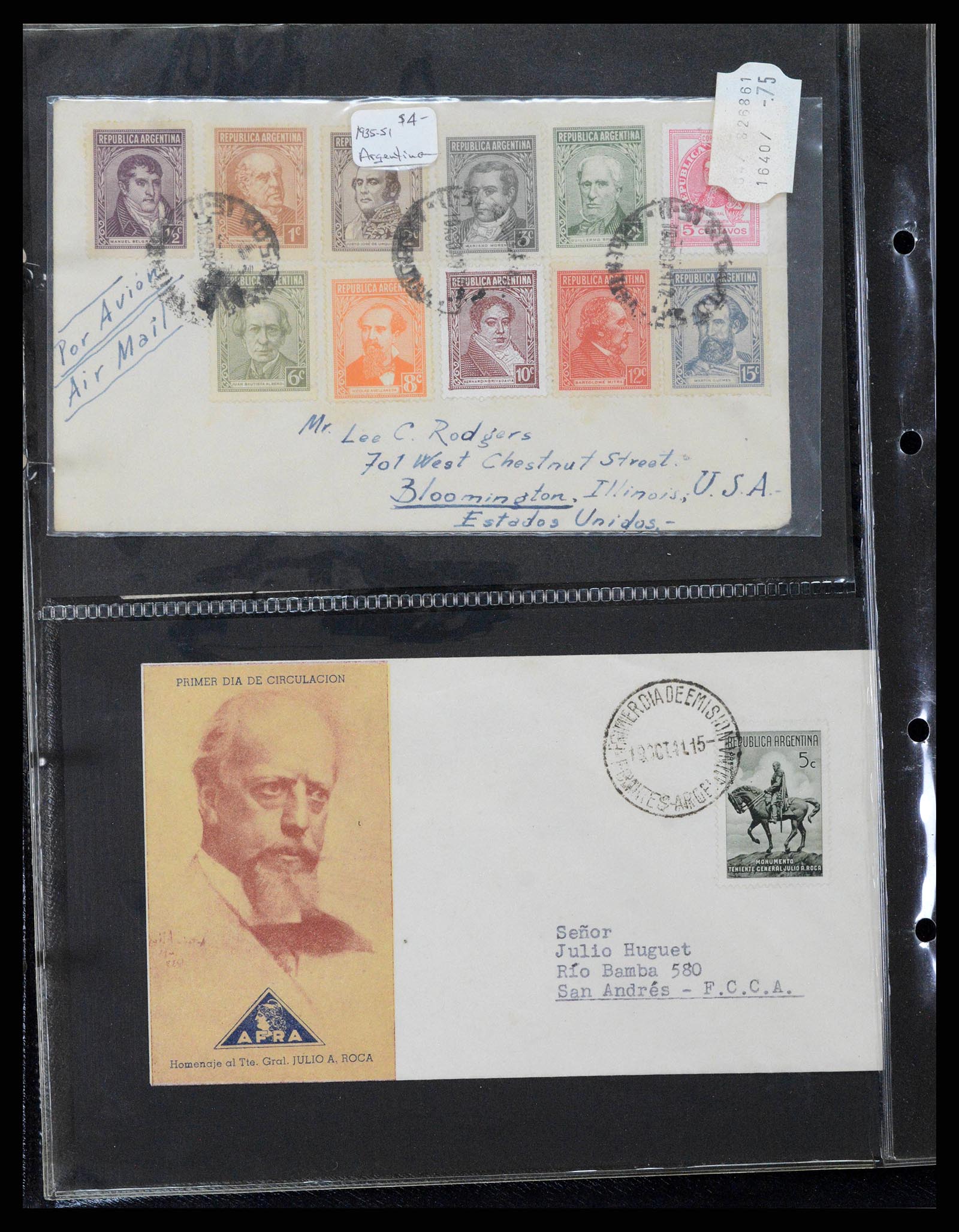 37745 0211 - Stamp collection 37745 Argentina covers 1851-1986.