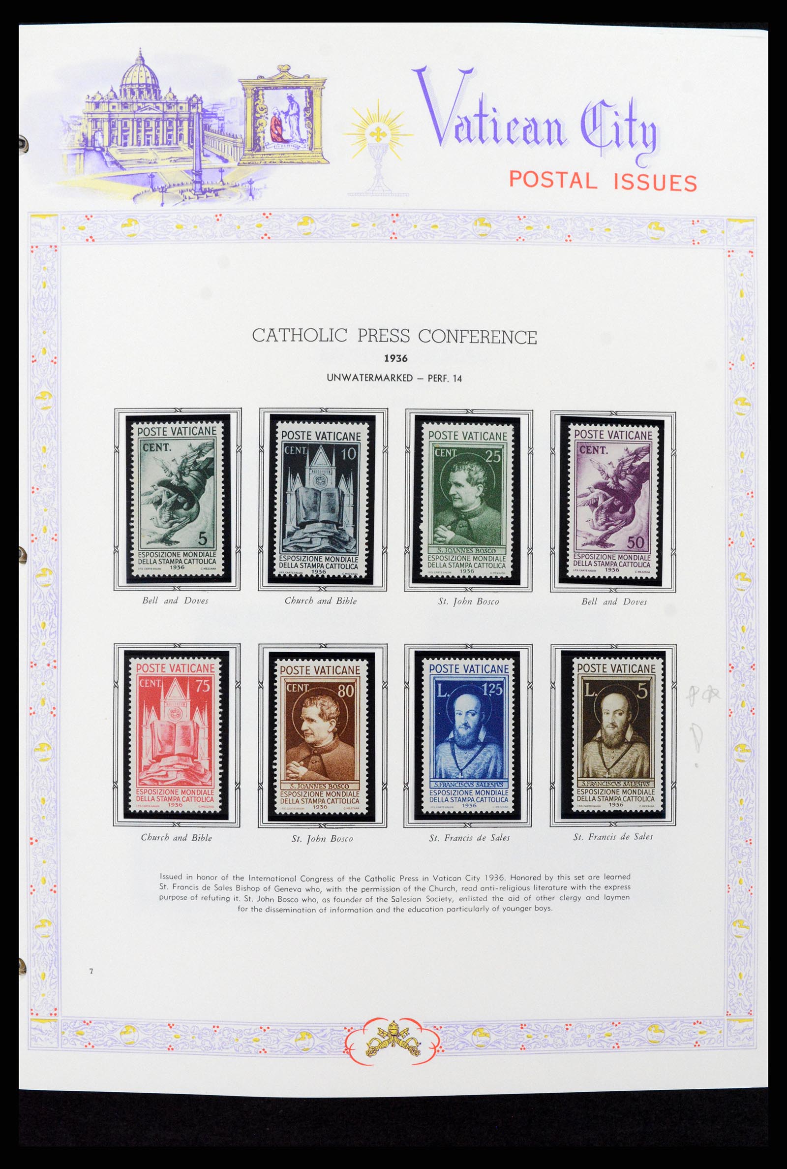 37748 007 - Postzegelverzameling 37748 Vaticaan complete collectie 1929-1999.