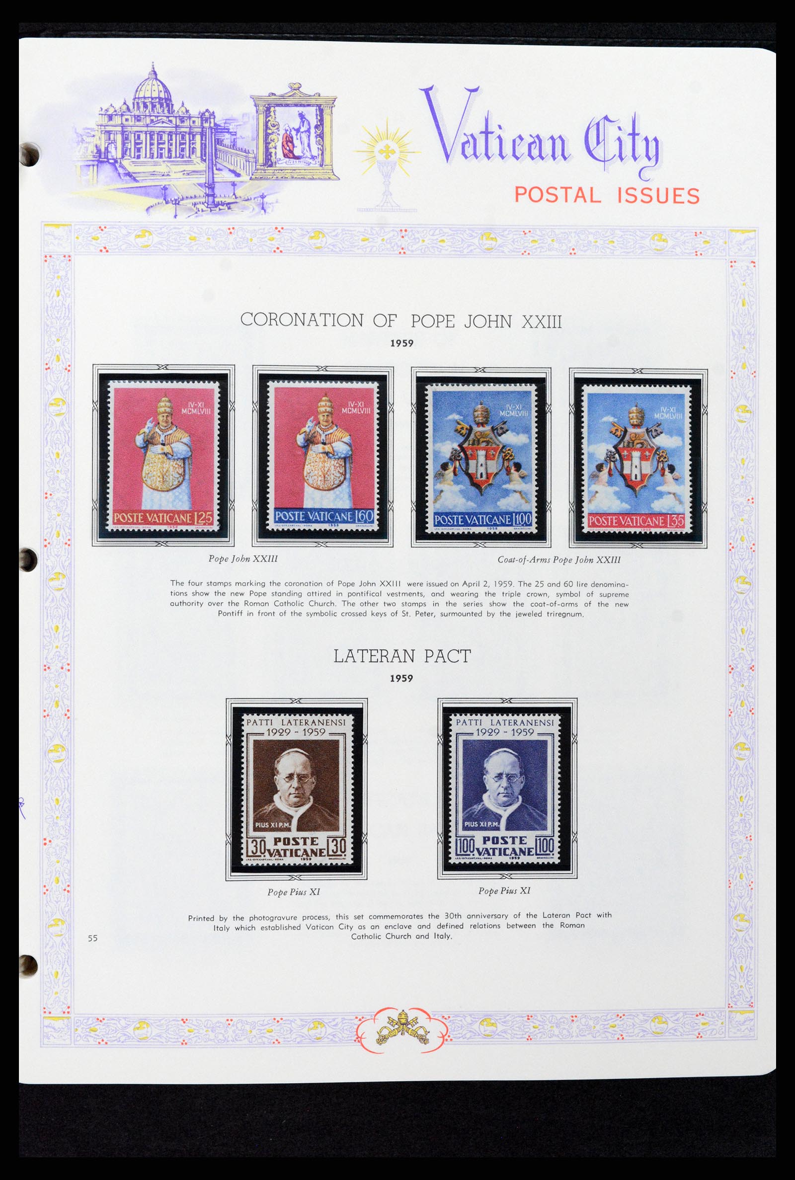 37748 055 - Postzegelverzameling 37748 Vaticaan complete collectie 1929-1999.