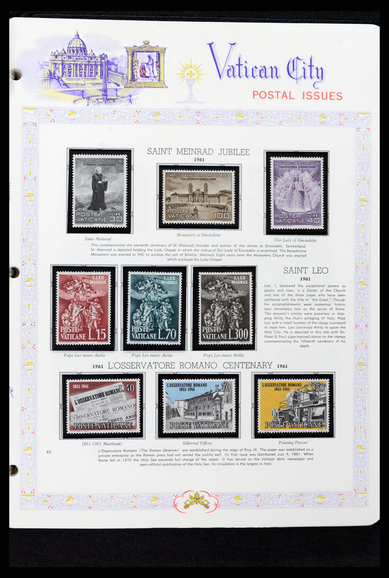 37748 063 - Postzegelverzameling 37748 Vaticaan complete collectie 1929-1999.