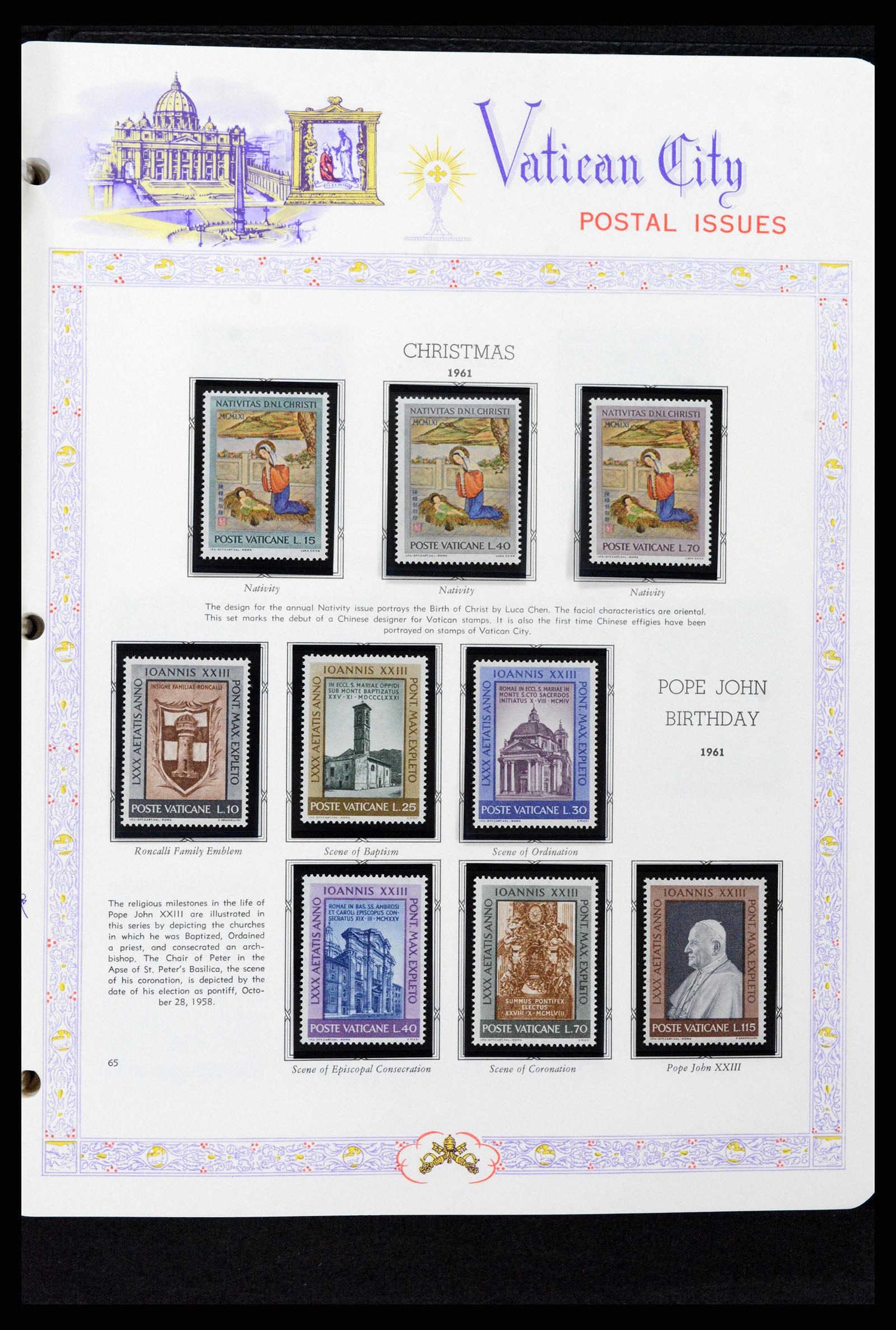 37748 065 - Postzegelverzameling 37748 Vaticaan complete collectie 1929-1999.