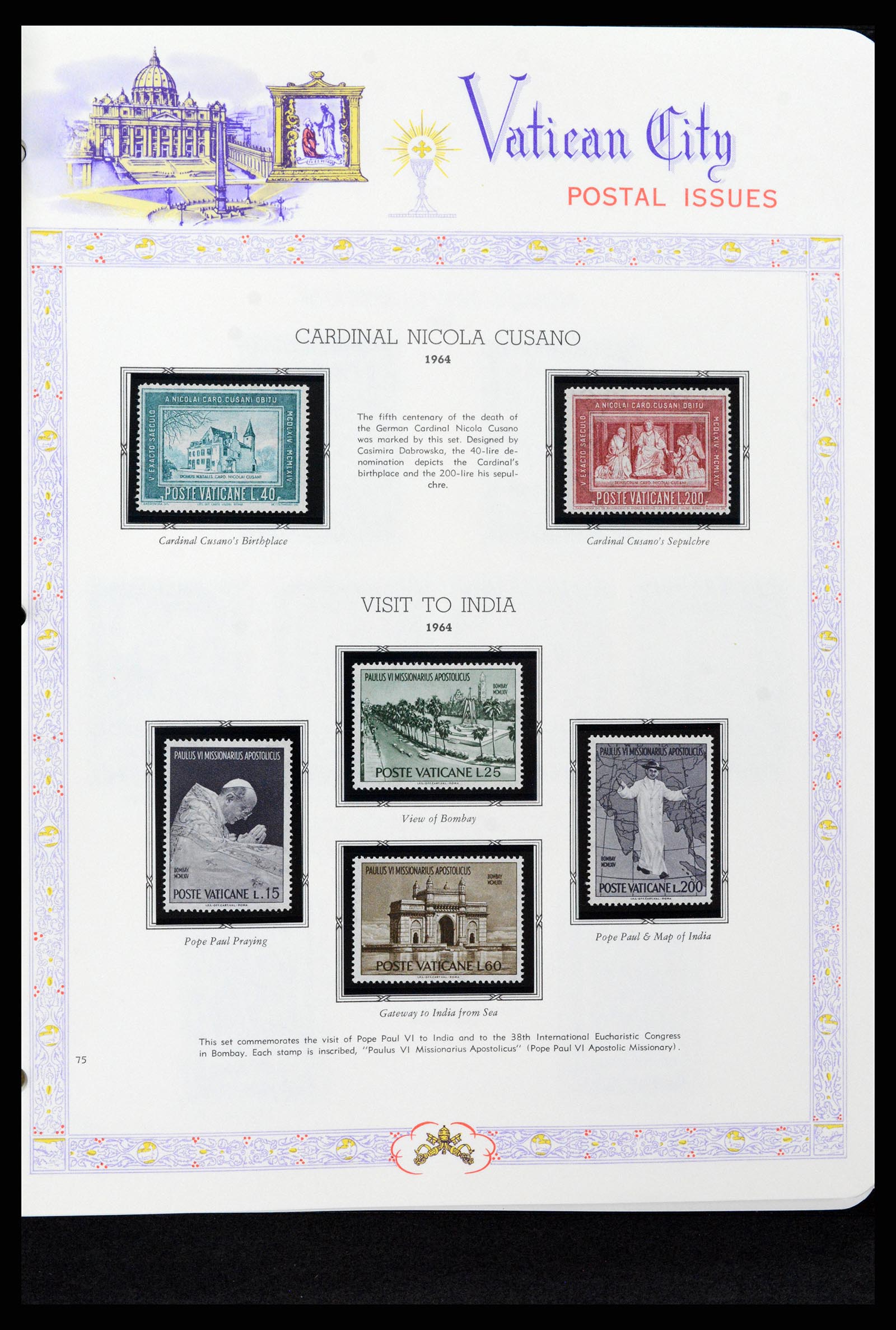 37748 075 - Postzegelverzameling 37748 Vaticaan complete collectie 1929-1999.