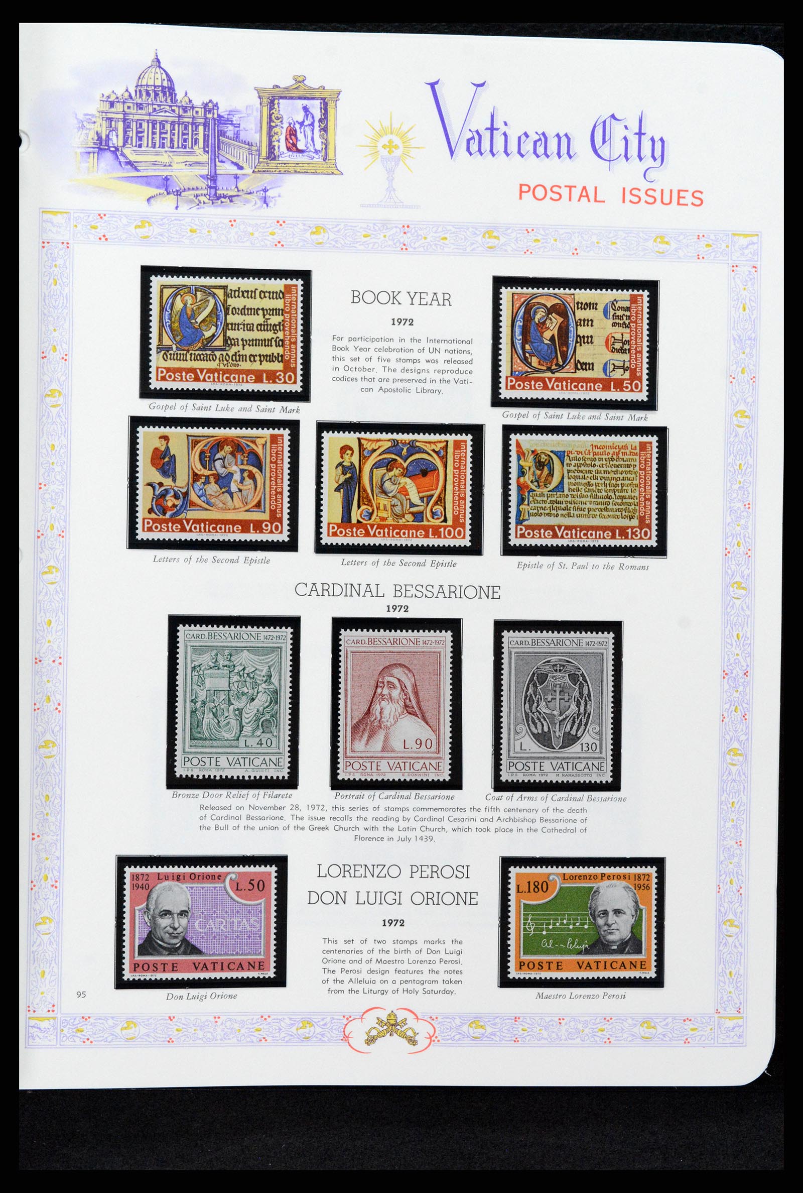 37748 095 - Postzegelverzameling 37748 Vaticaan complete collectie 1929-1999.
