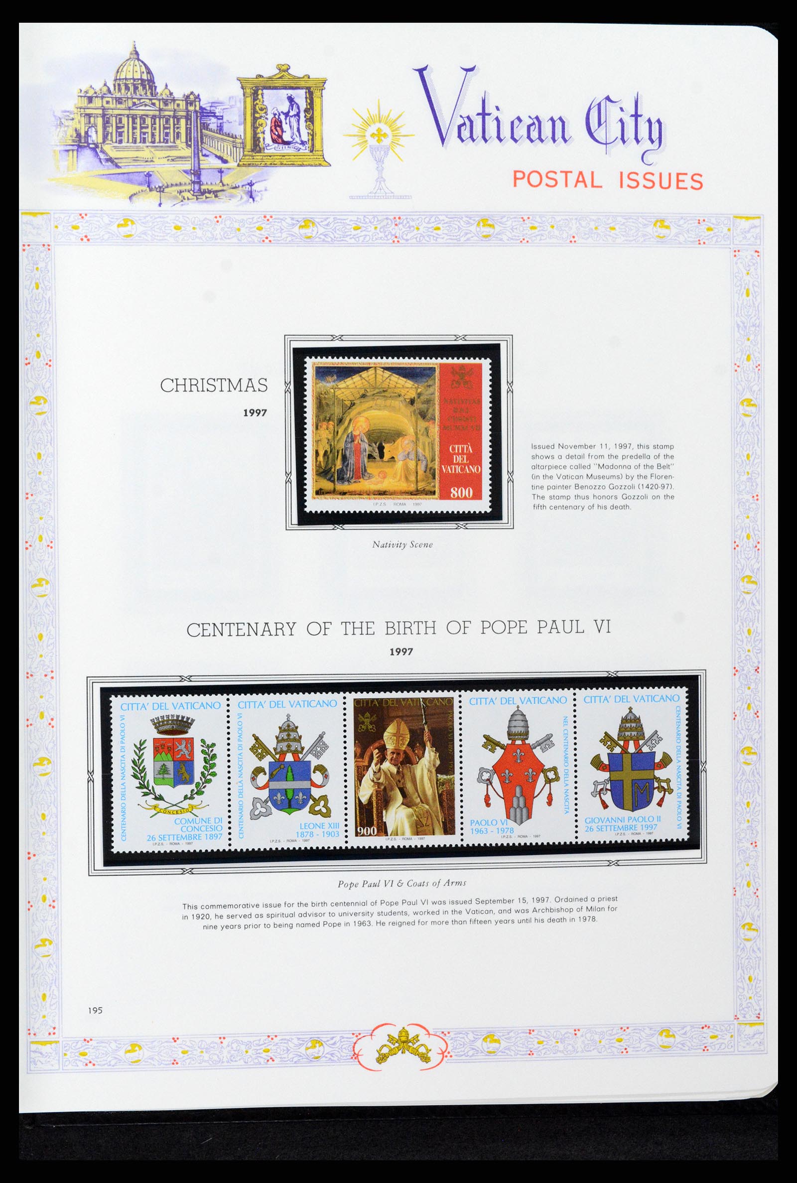 37748 200 - Postzegelverzameling 37748 Vaticaan complete collectie 1929-1999.