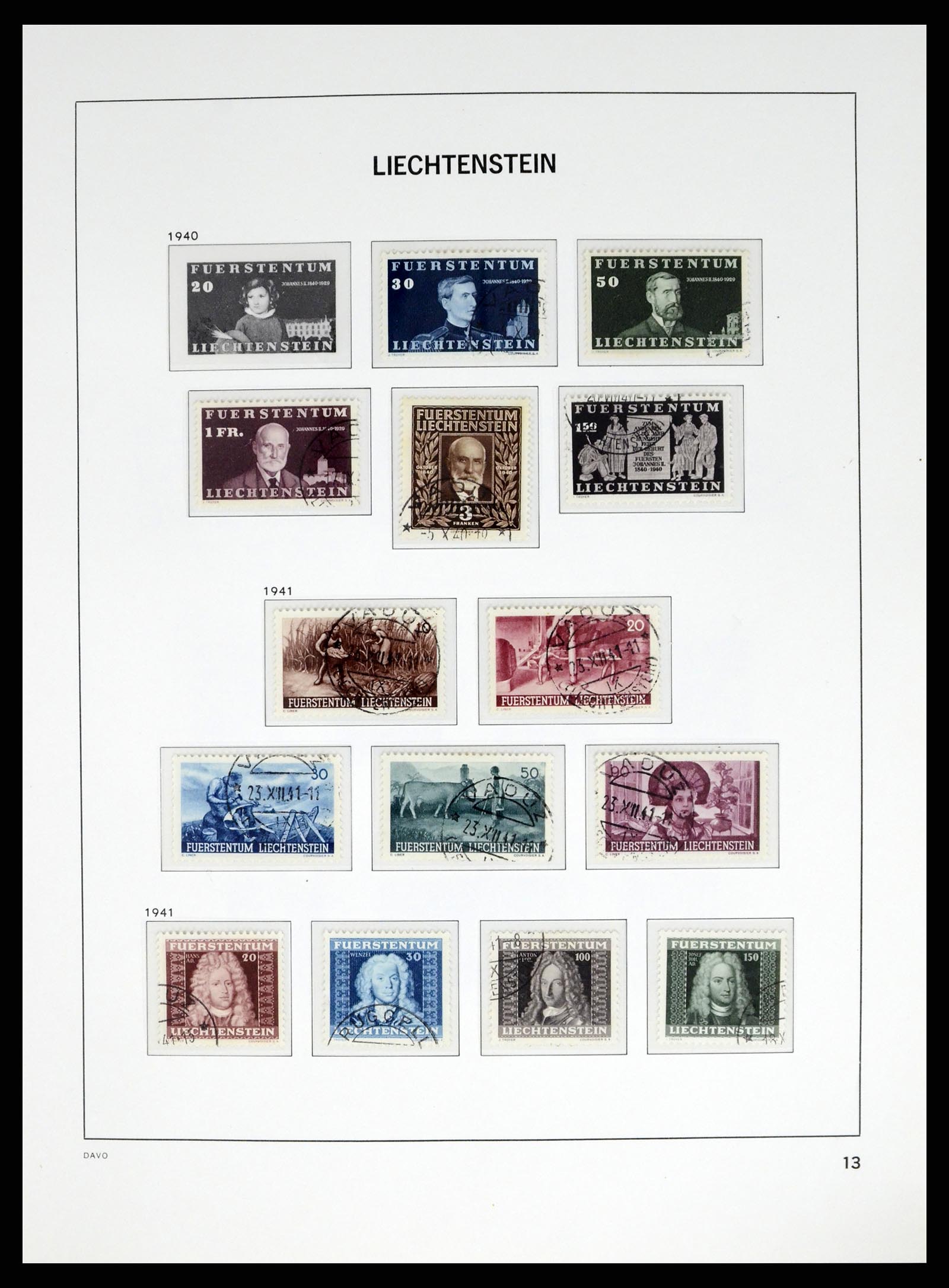 37755 013 - Stamp collection 37755 Liechtenstein complete collection 1912-1968.