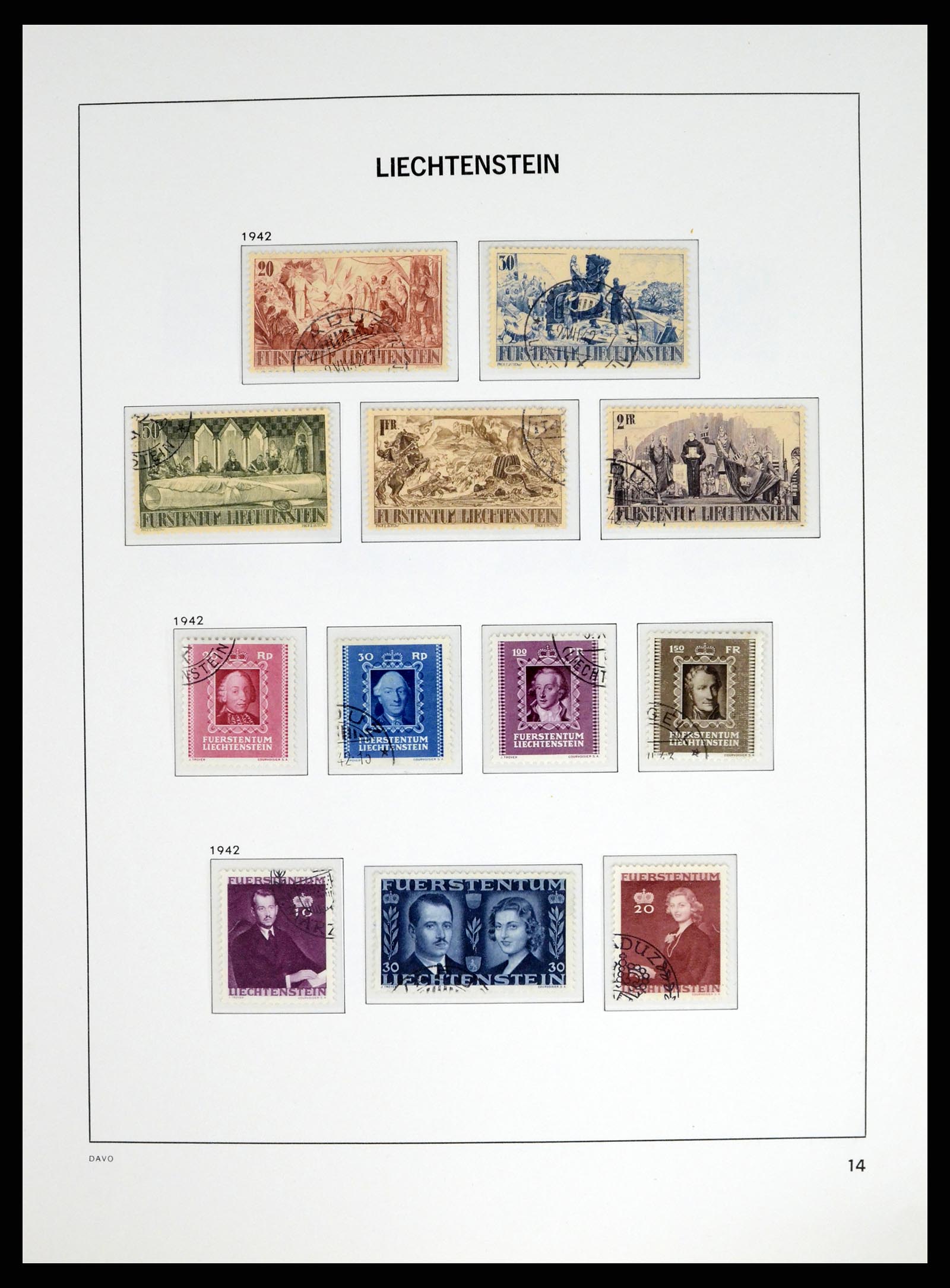 37755 014 - Stamp collection 37755 Liechtenstein complete collection 1912-1968.
