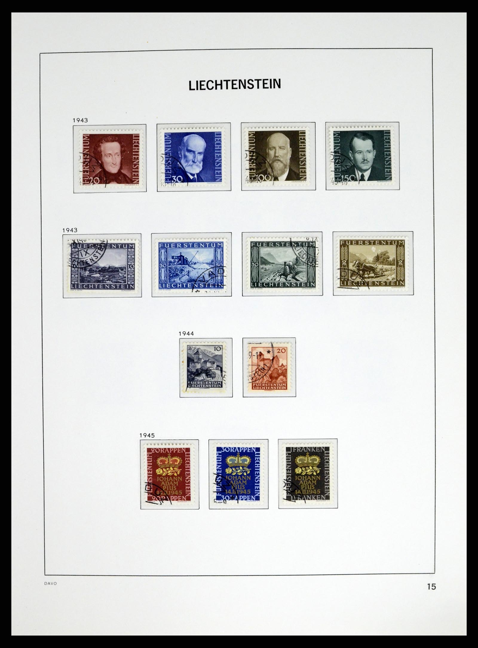 37755 015 - Stamp collection 37755 Liechtenstein complete collection 1912-1968.