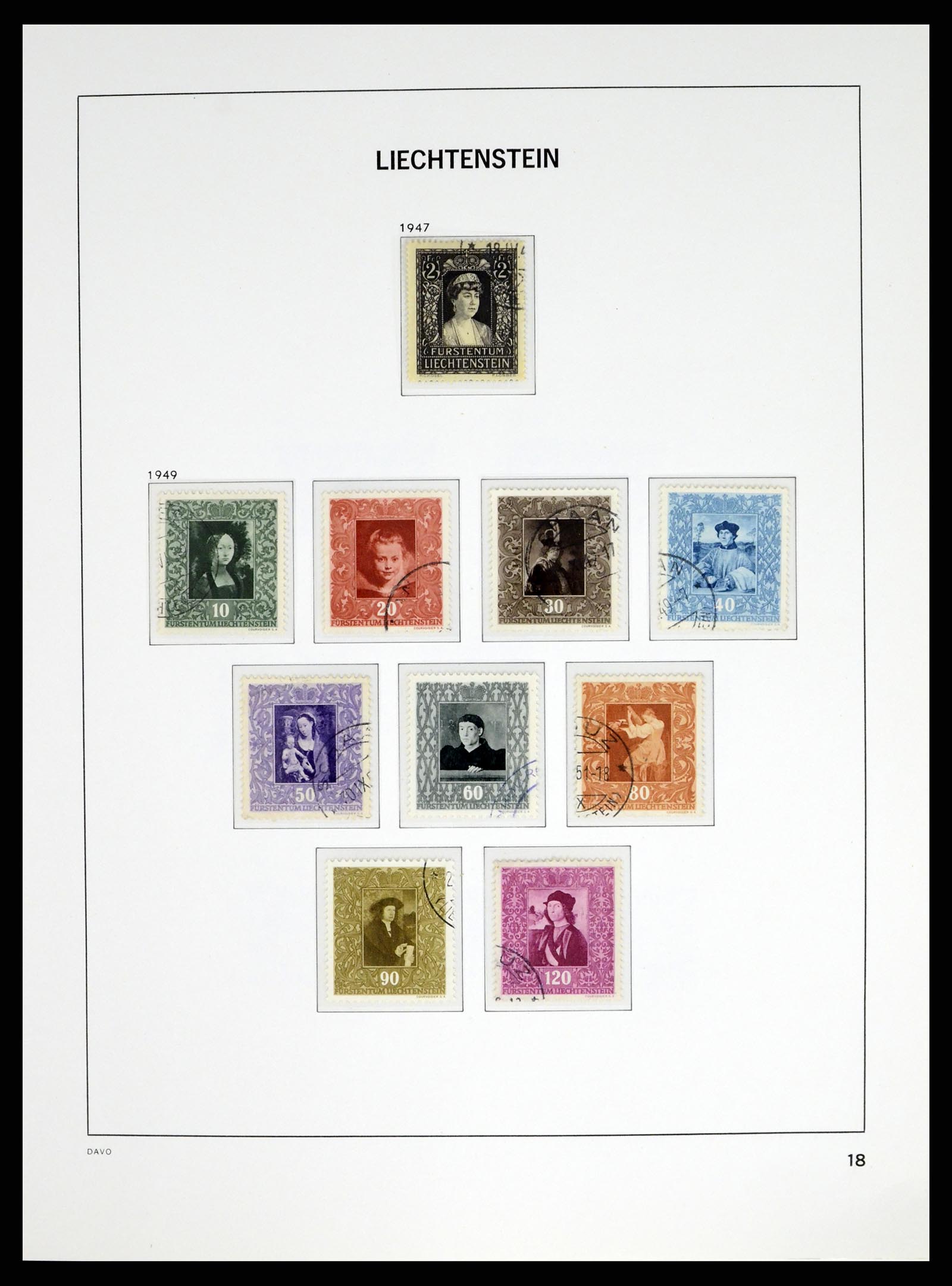 37755 018 - Stamp collection 37755 Liechtenstein complete collection 1912-1968.