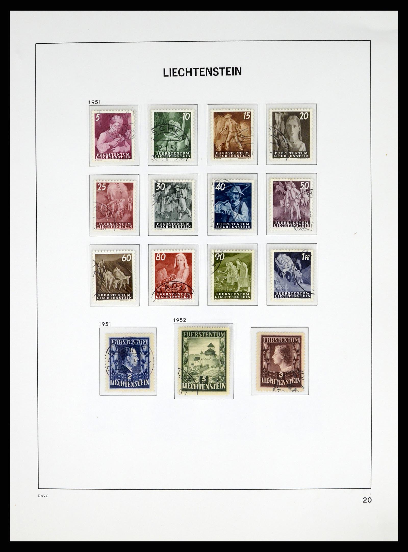 37755 020 - Stamp collection 37755 Liechtenstein complete collection 1912-1968.