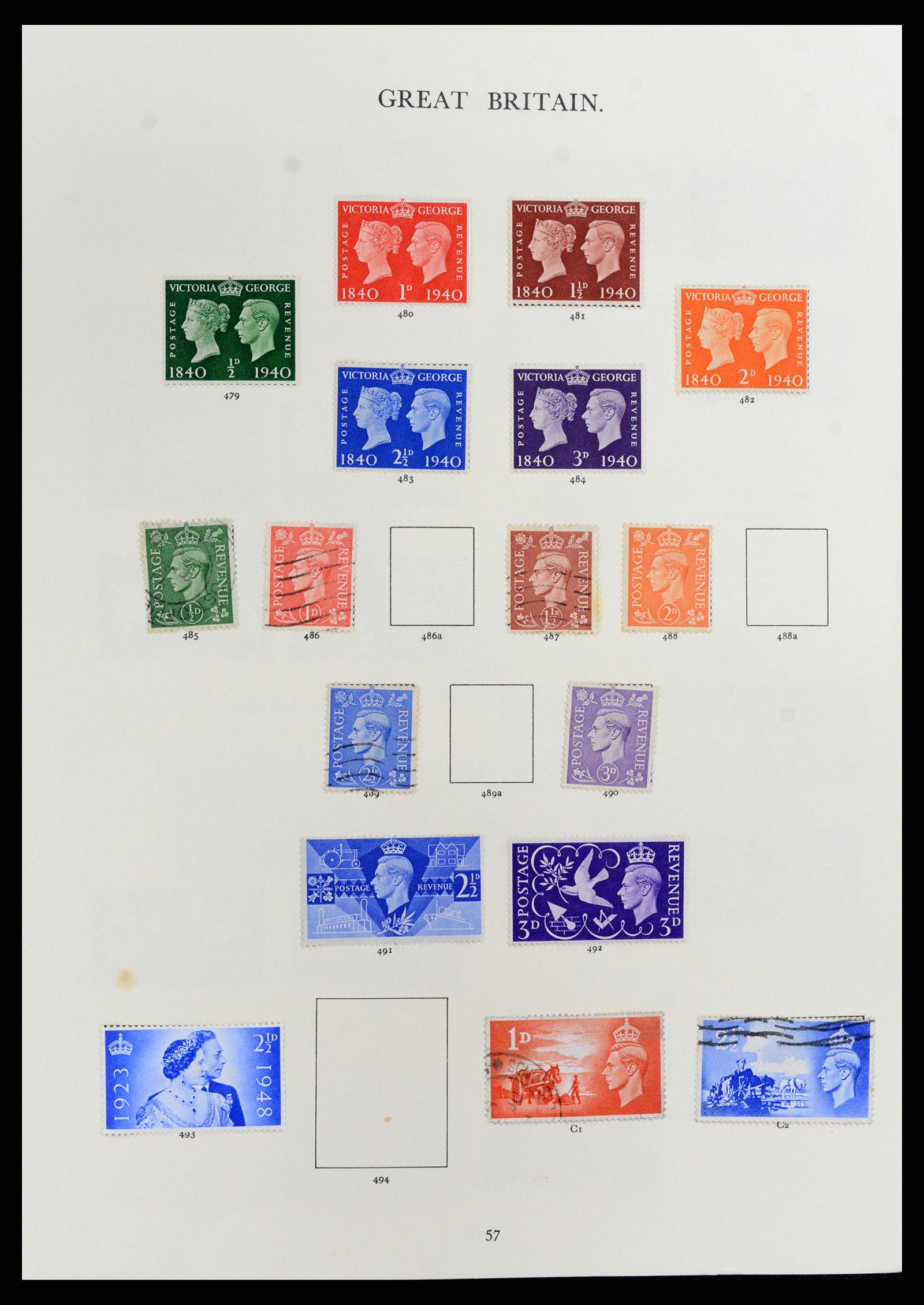 37759 025 - Postzegelverzameling 37759 Engeland en koloniën in Europa 1858-2005.