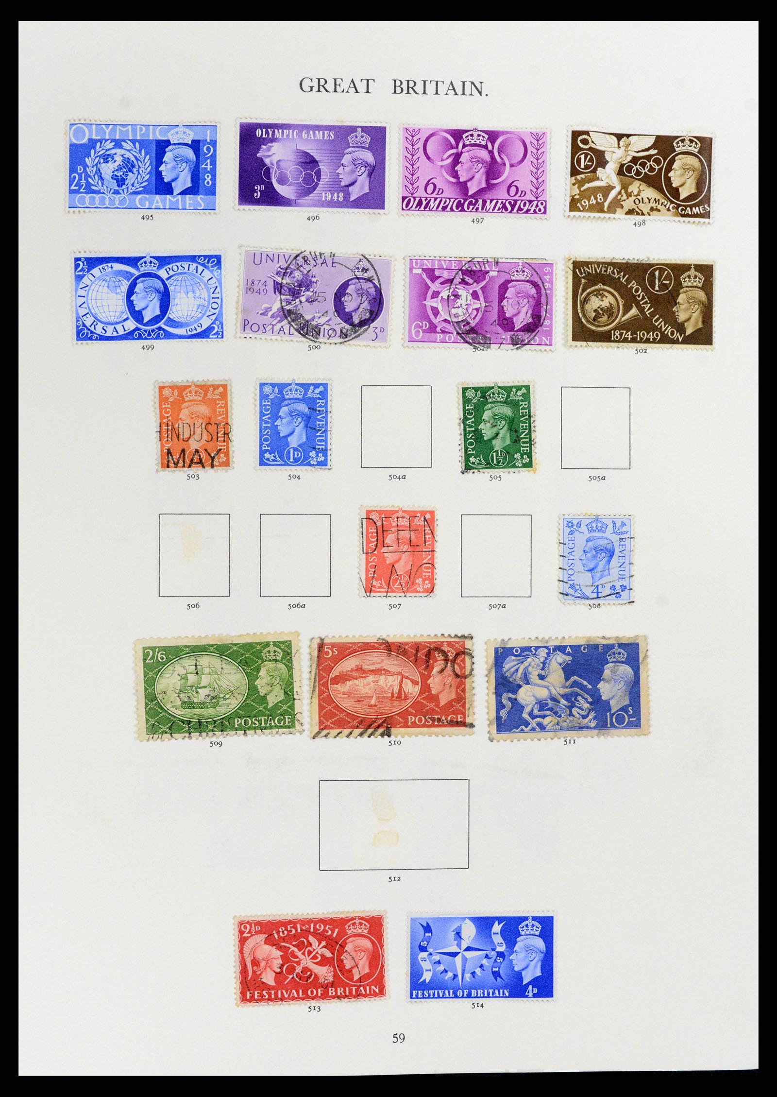 37759 026 - Postzegelverzameling 37759 Engeland en koloniën in Europa 1858-2005.