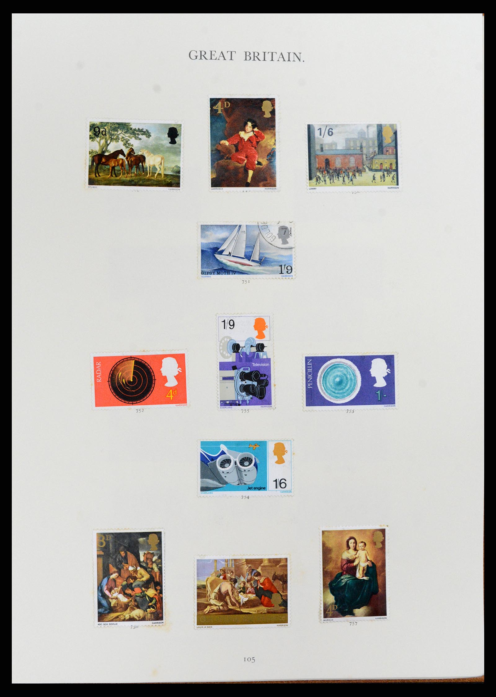 37759 047 - Postzegelverzameling 37759 Engeland en koloniën in Europa 1858-2005.